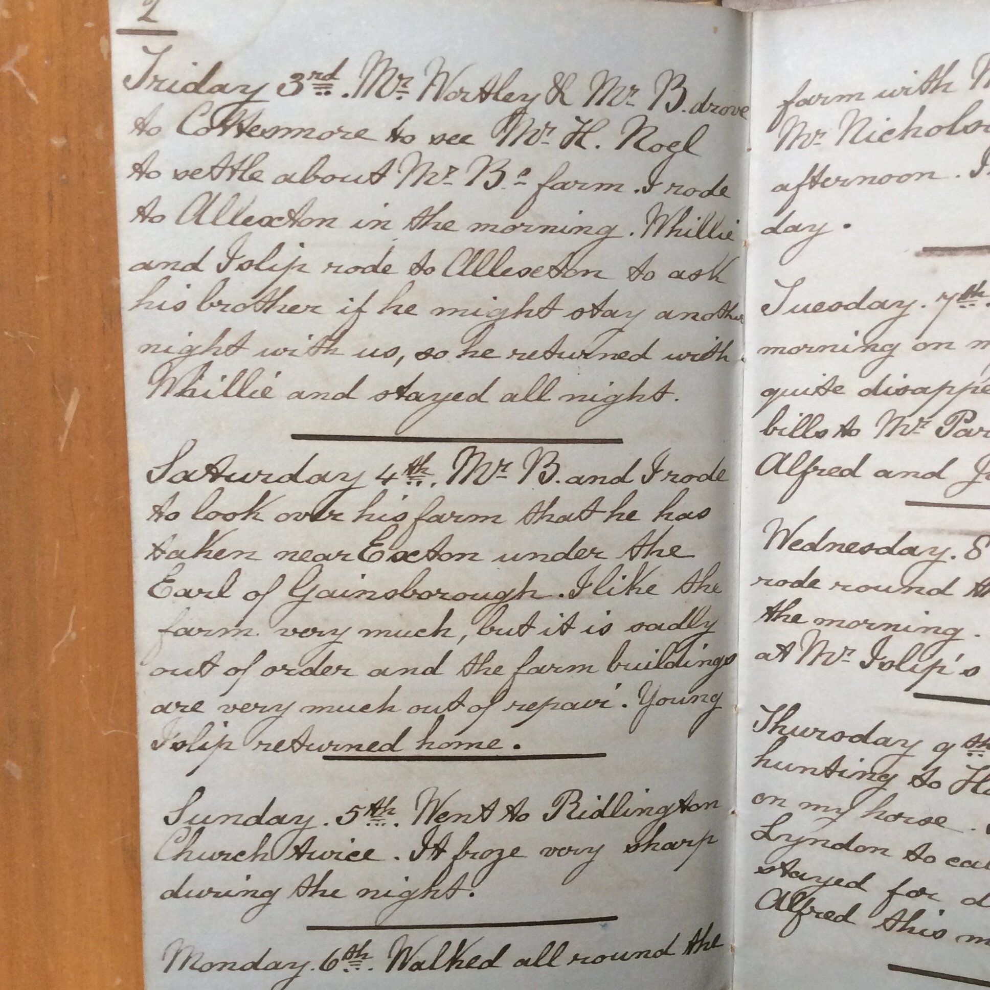 Original CS Clarke diary page