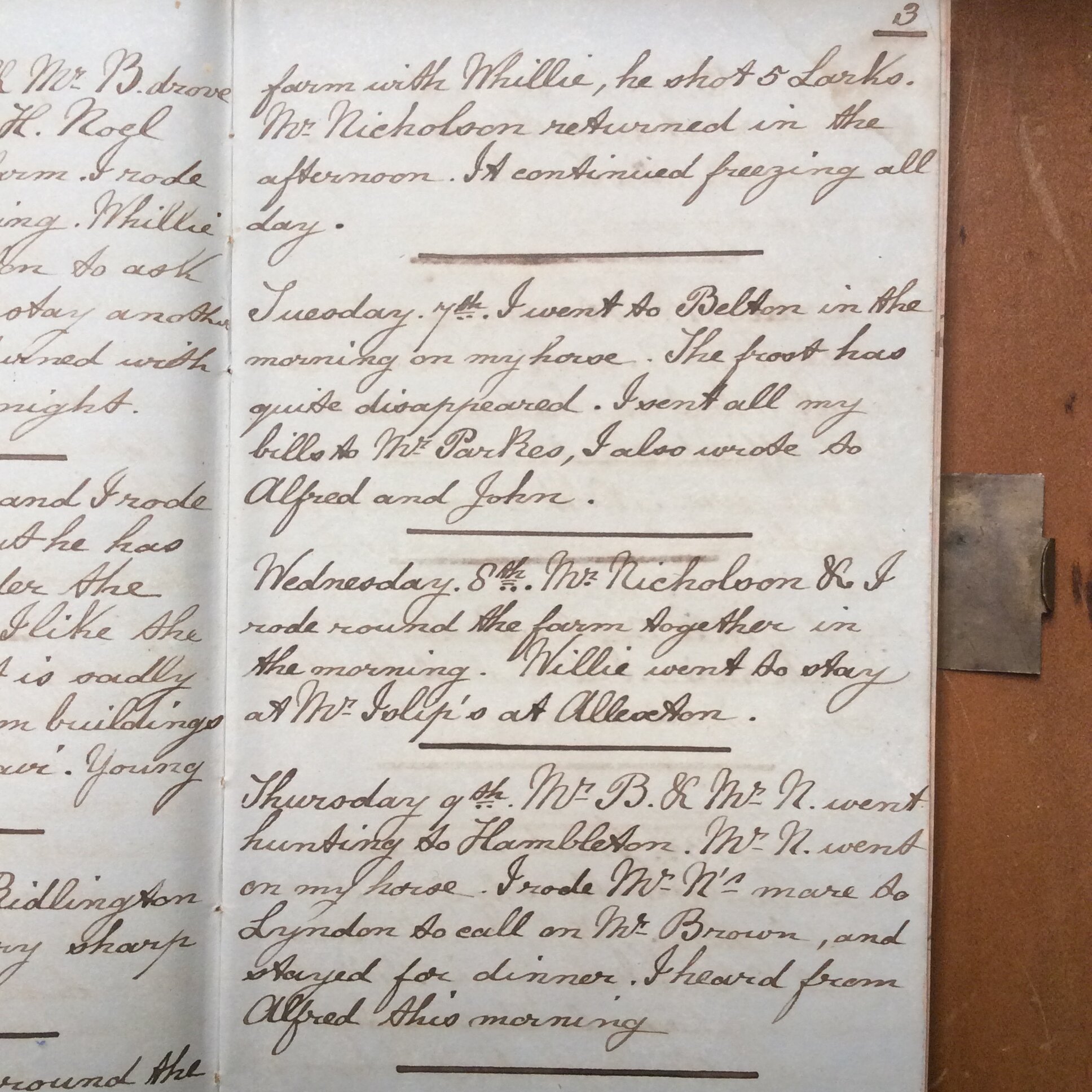 Original CS Clarke diary page
