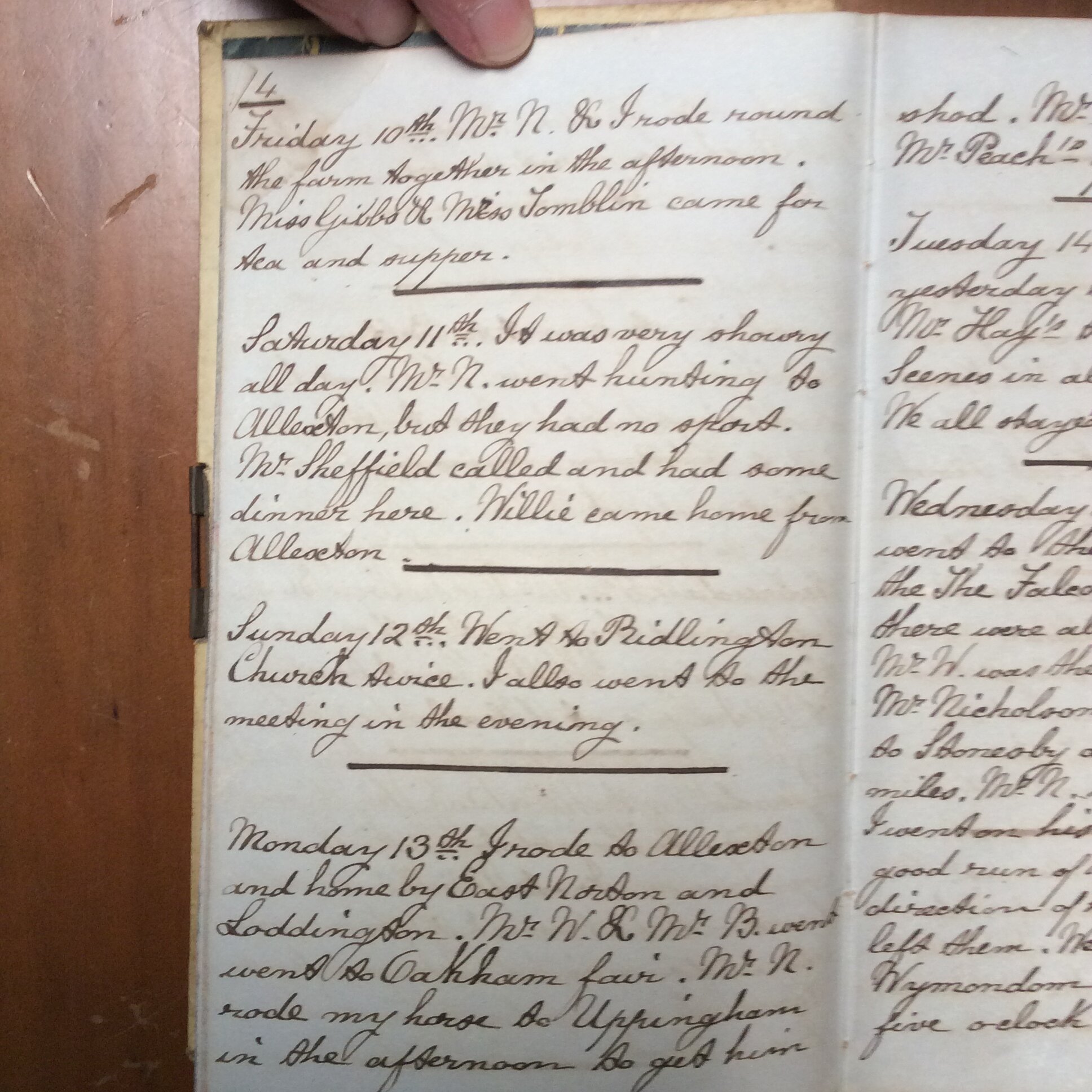 Original CS Clarke diary page