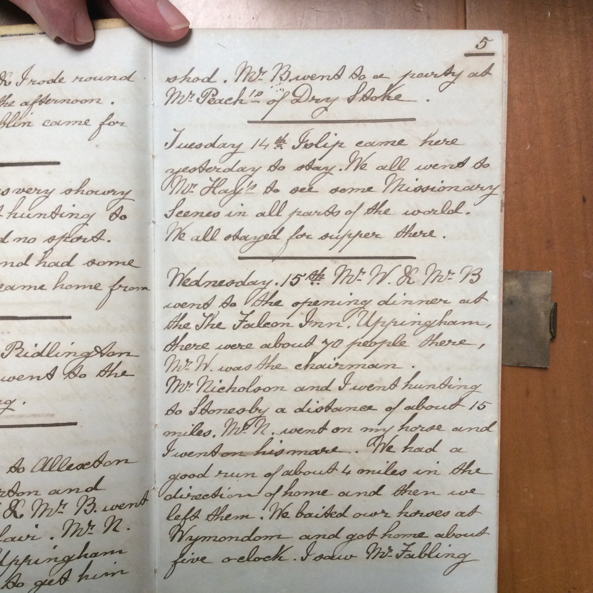 Original CS Clarke diary page