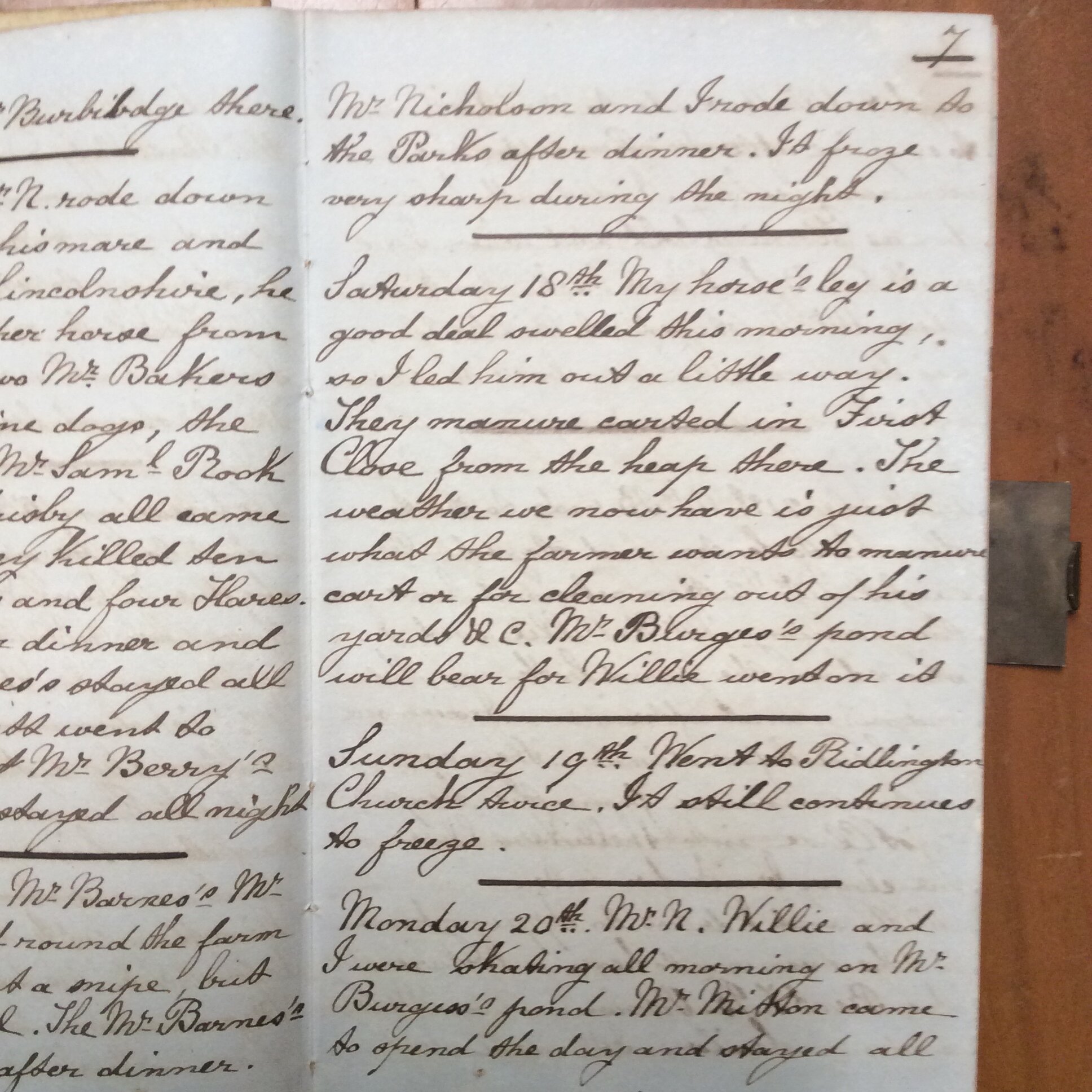Original CS Clarke diary page