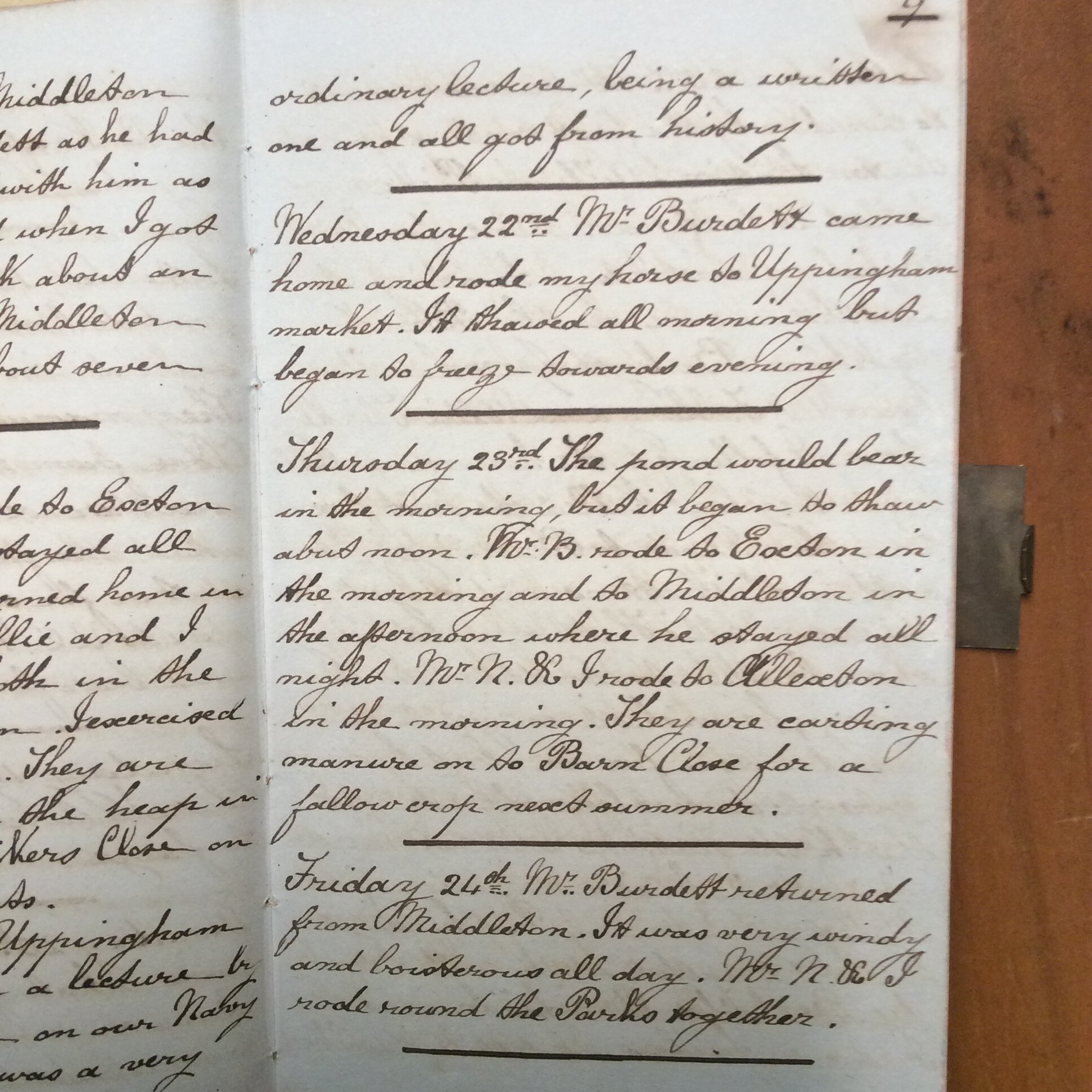 Original CS Clarke diary page