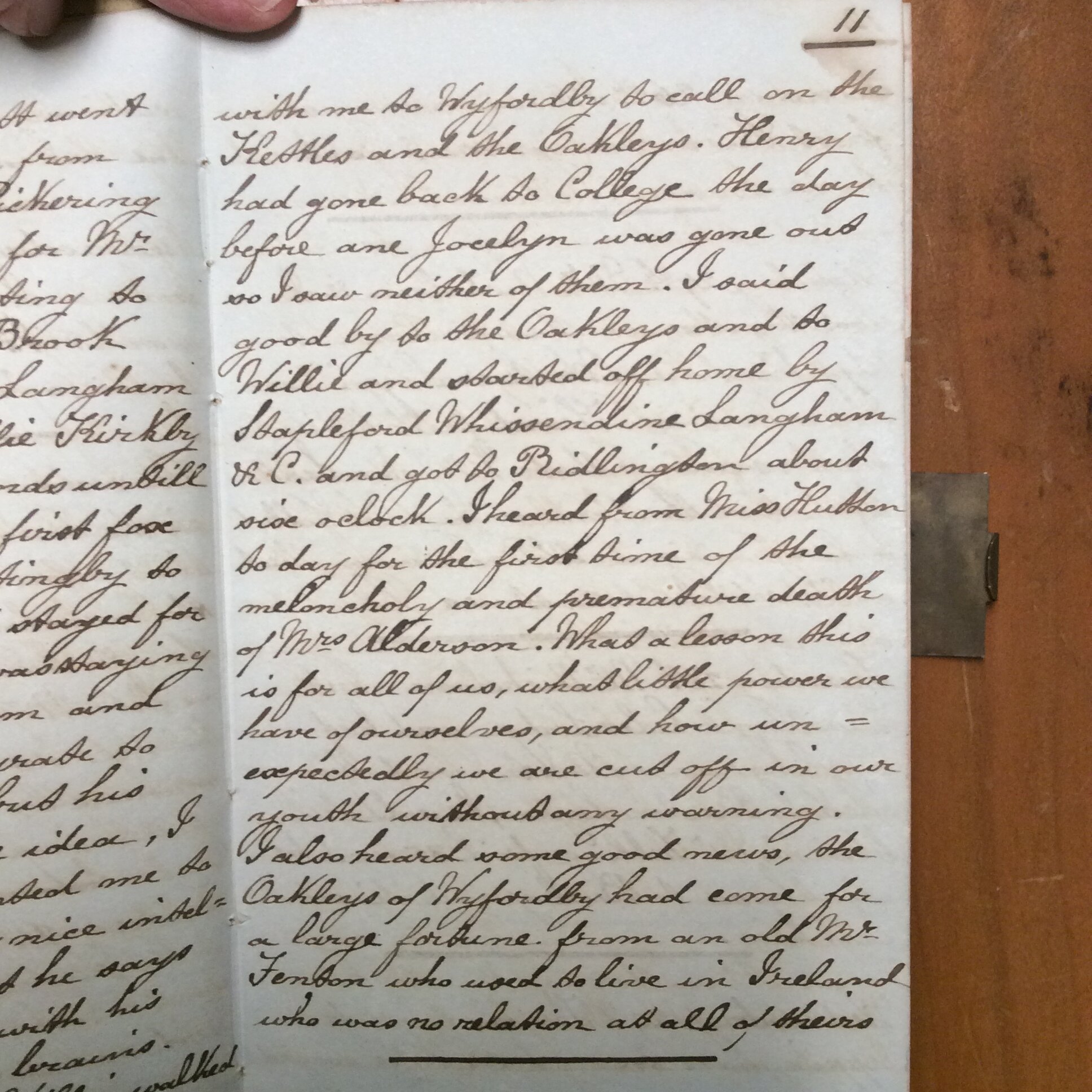 Original CS Clarke diary page