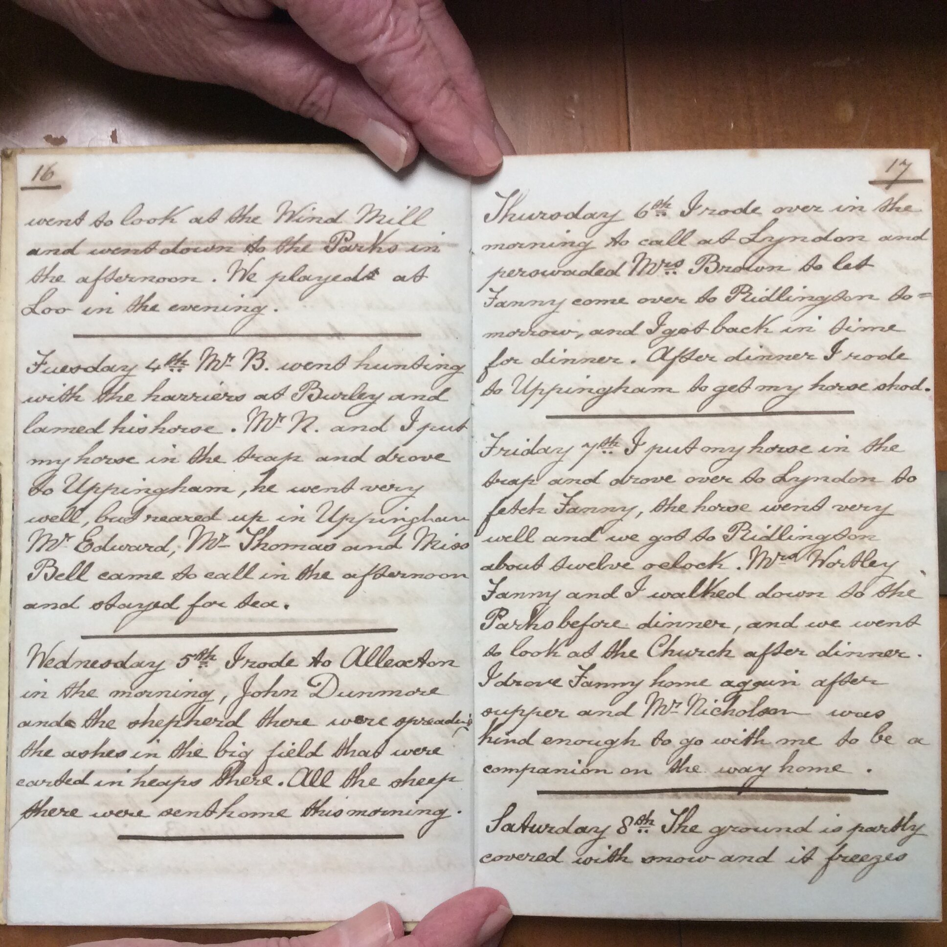 Original CS Clarke diary page