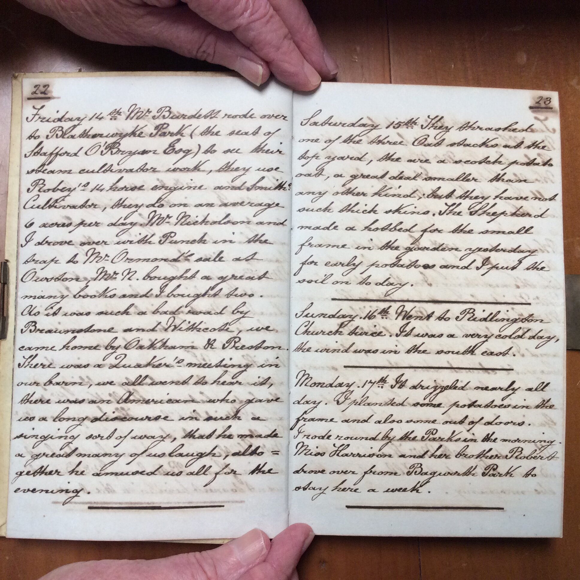Original CS Clarke diary page