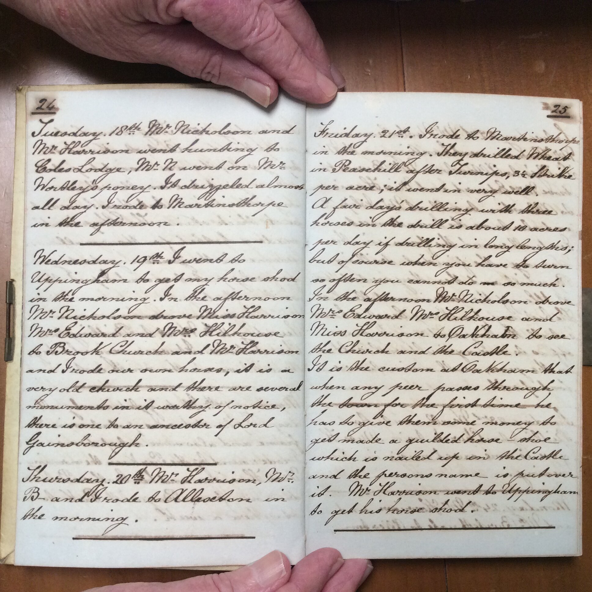 Original CS Clarke diary page