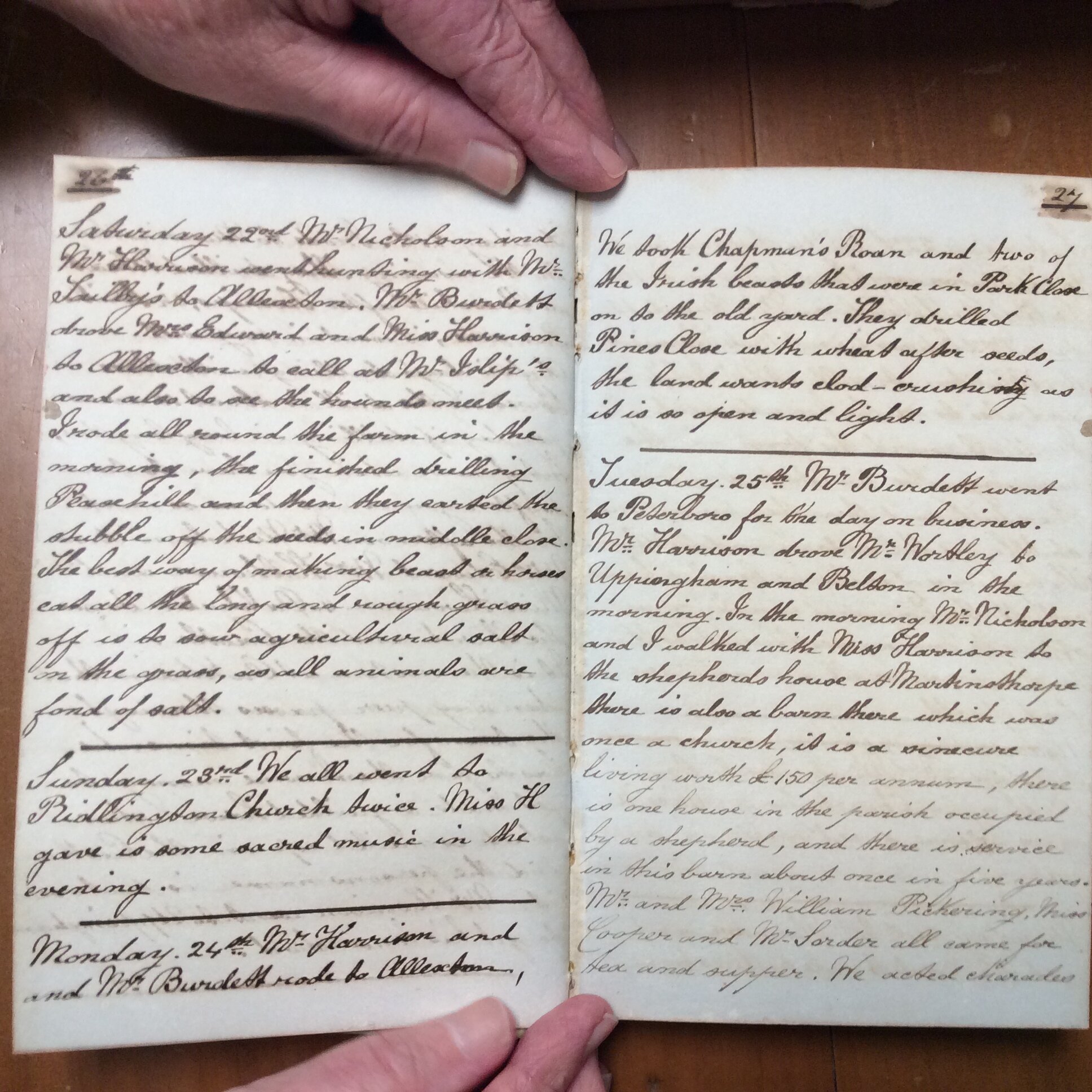 Original CS Clarke diary page