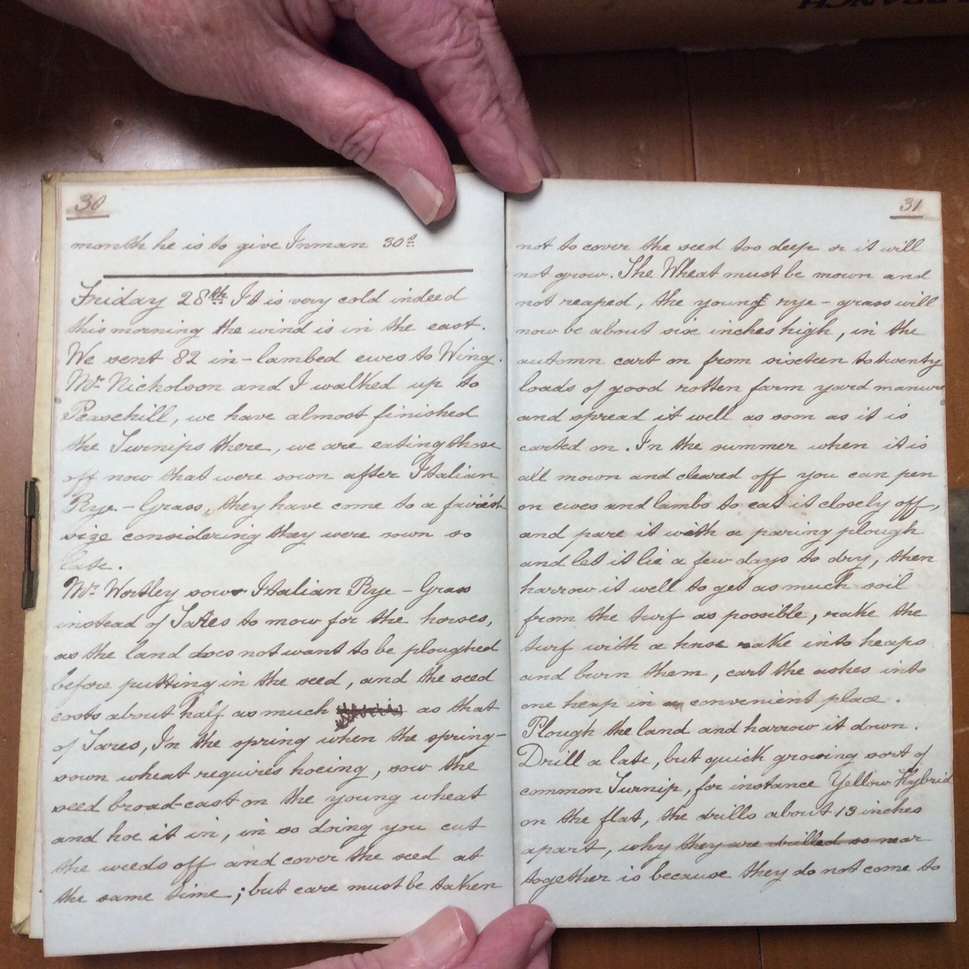 Original CS Clarke diary page