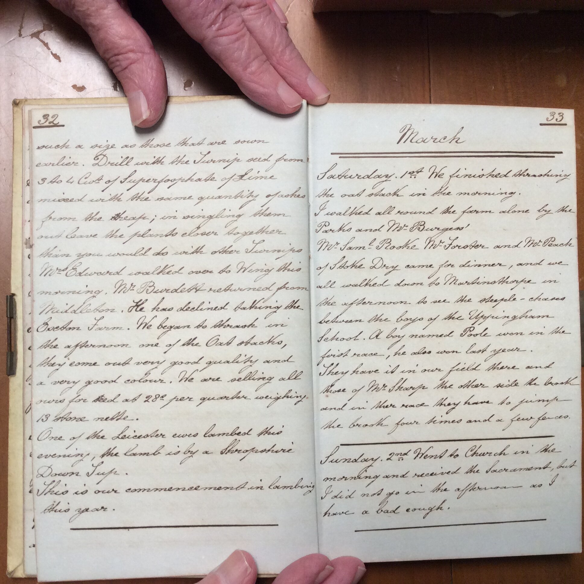 Original CS Clarke diary page