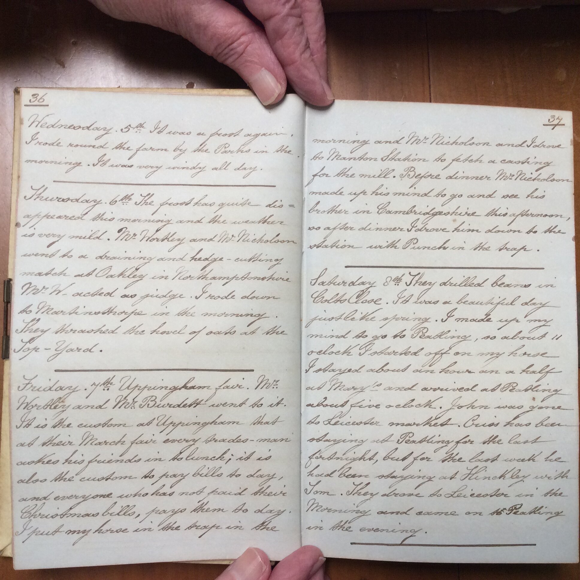 Original CS Clarke diary page