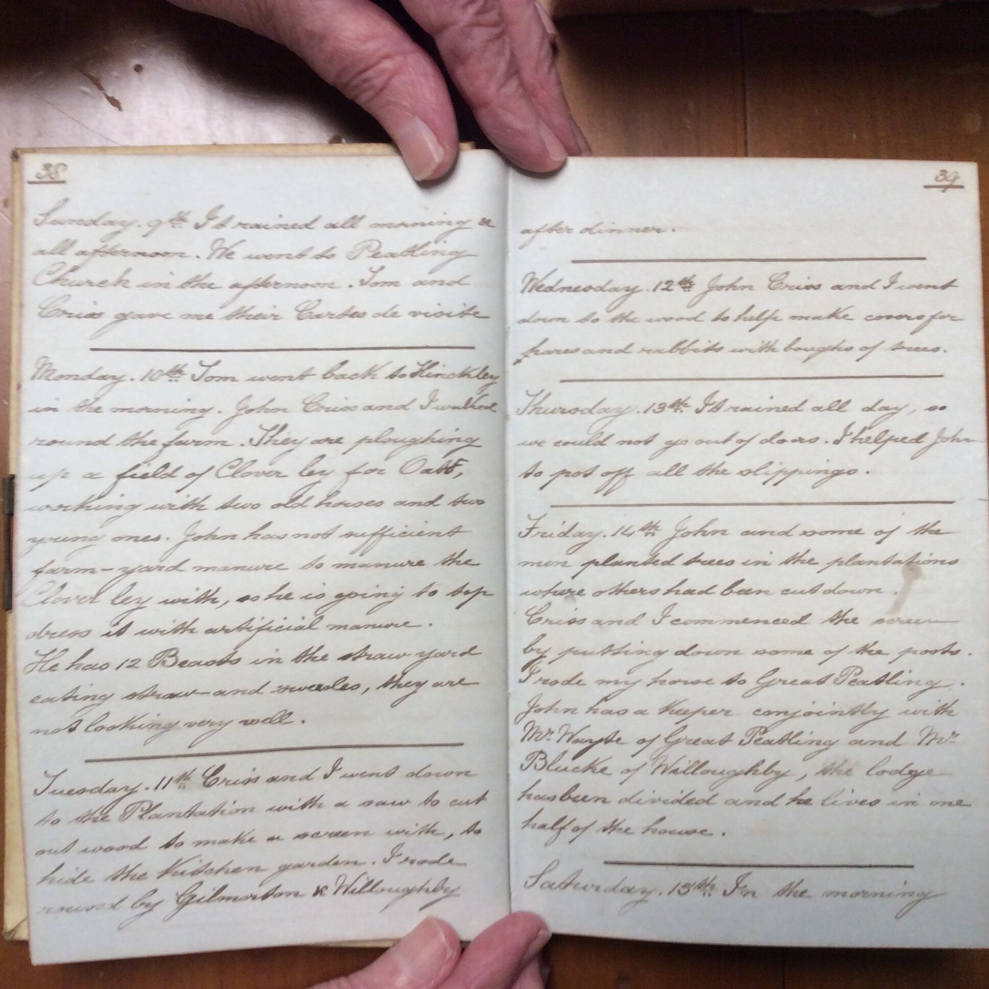 Original CS Clarke diary page