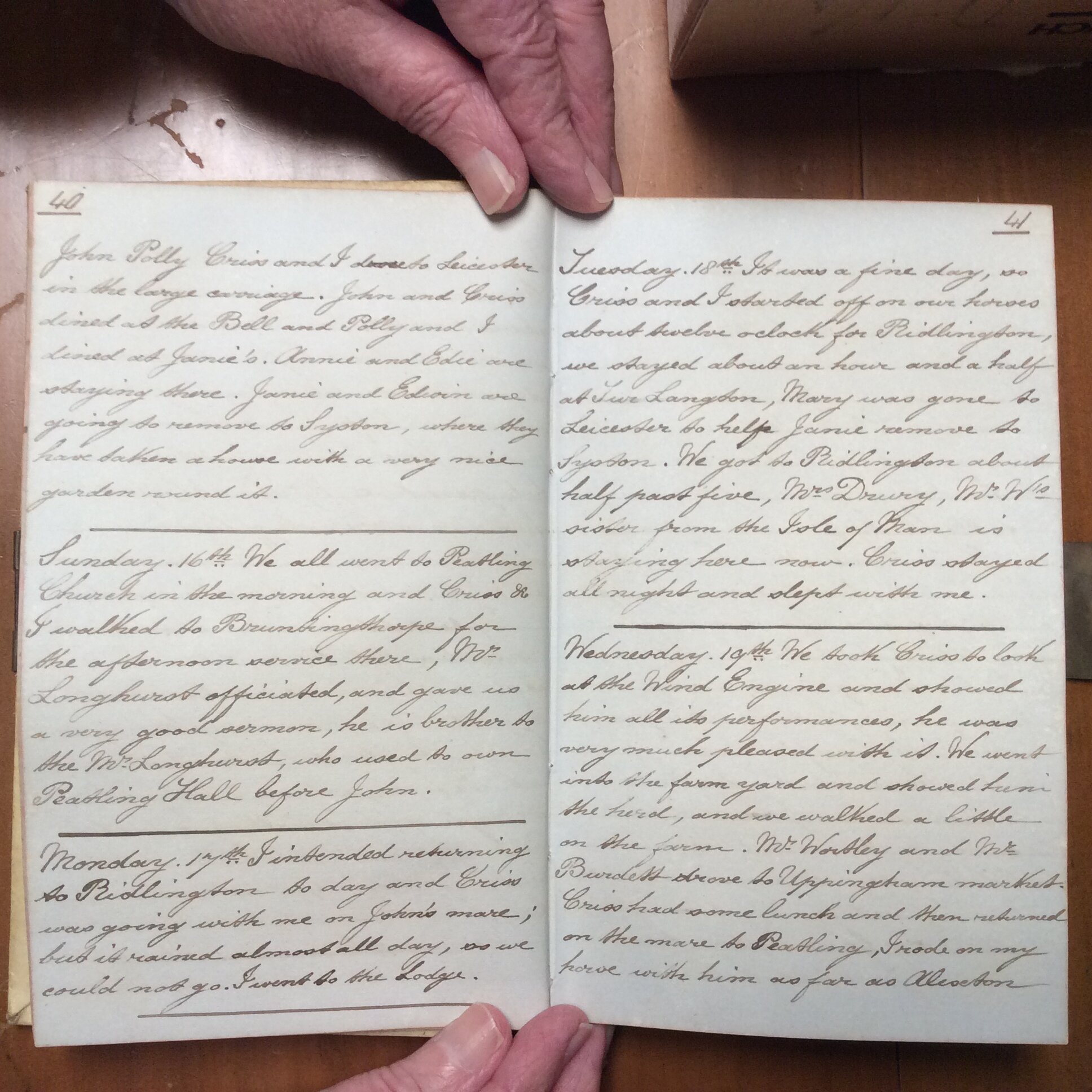 Original CS Clarke diary page