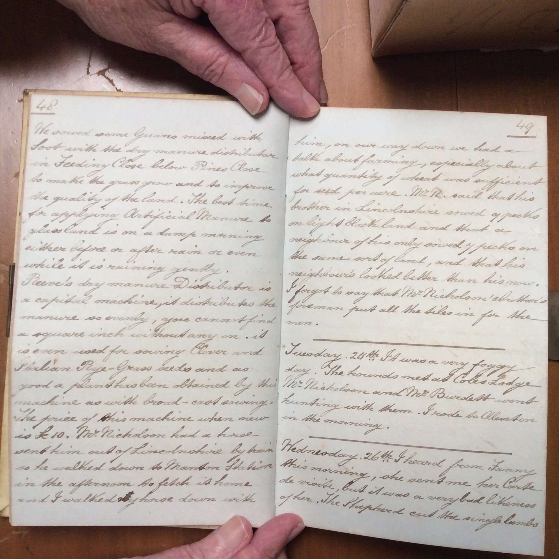 Original CS Clarke diary page