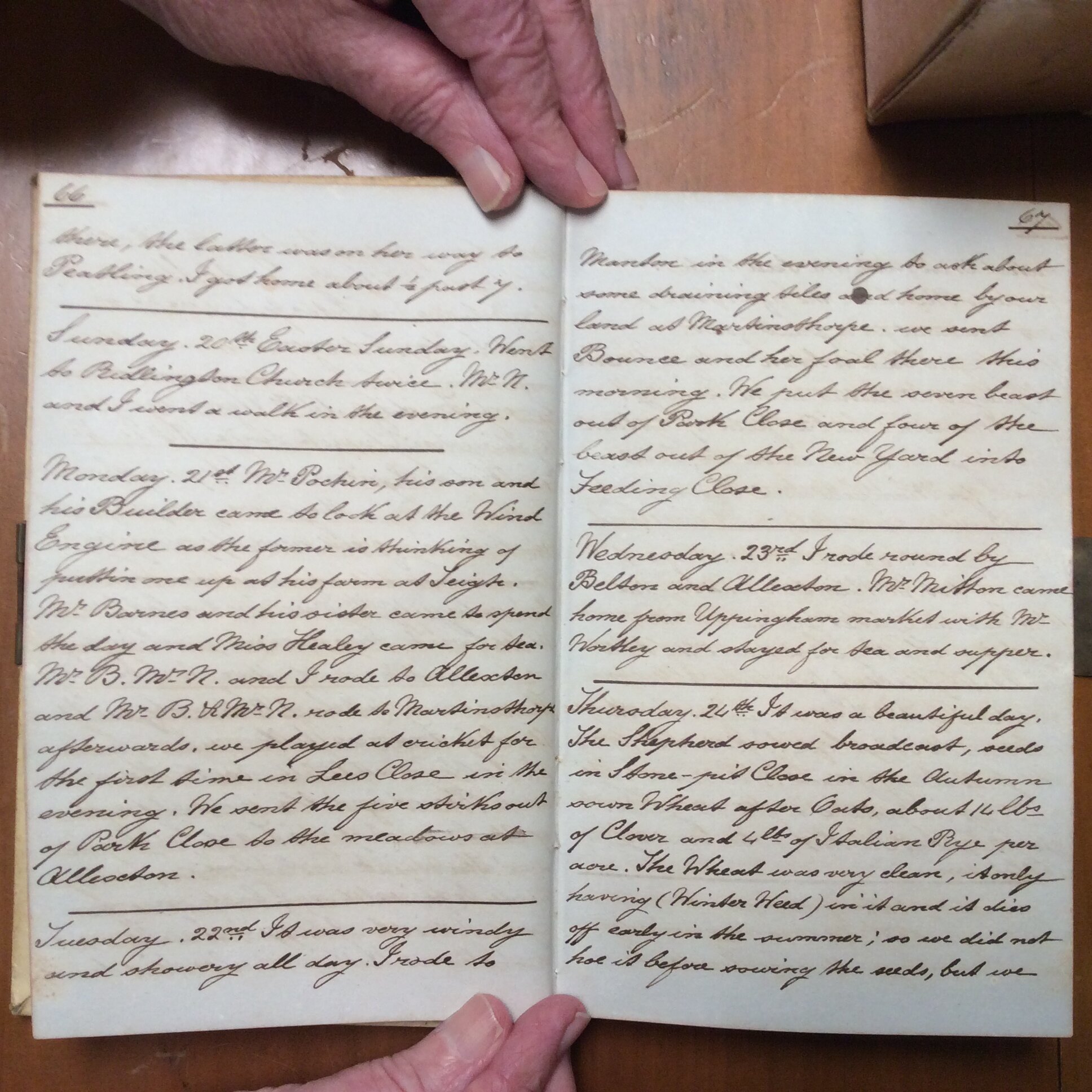 Original CS Clarke diary page