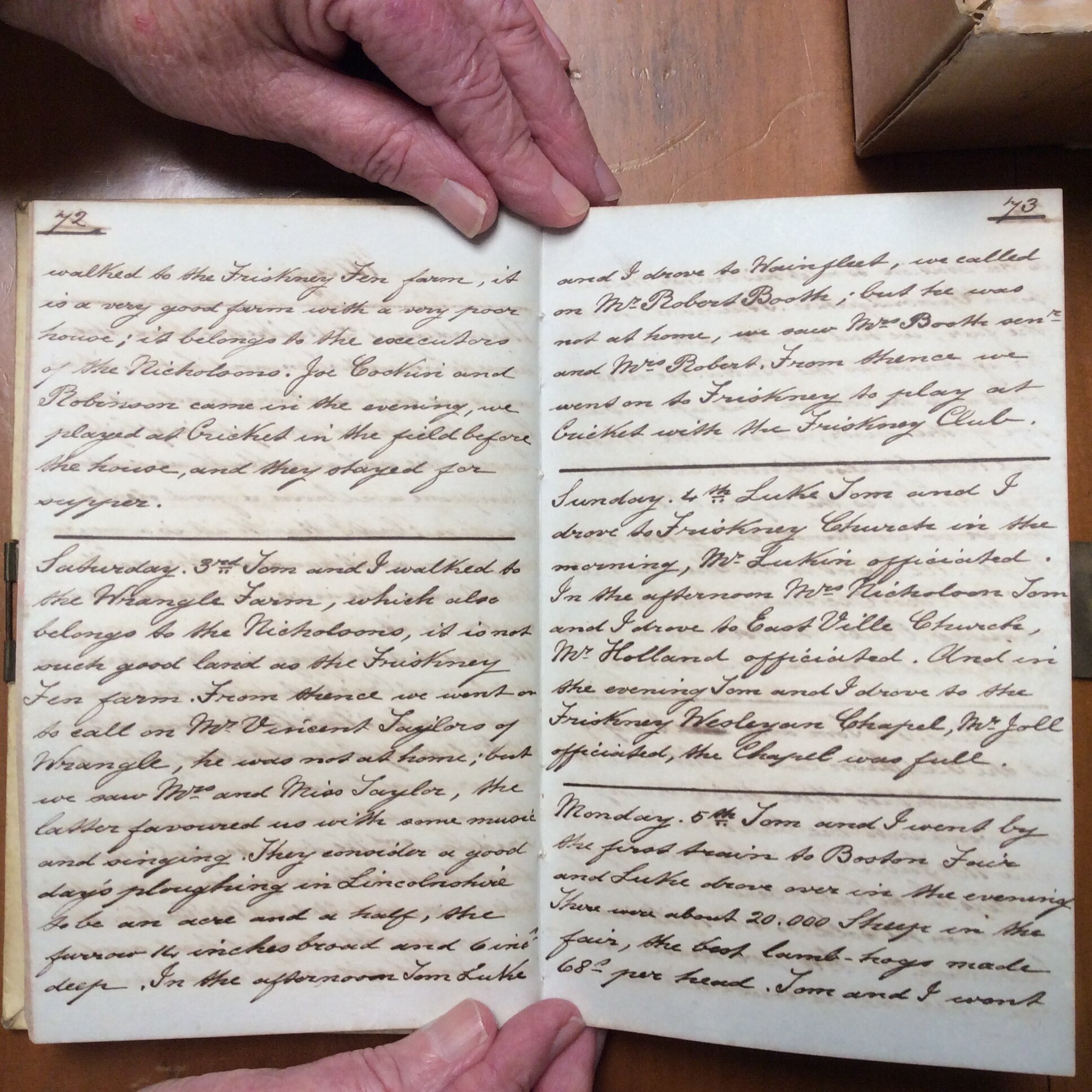 Original CS Clarke diary page