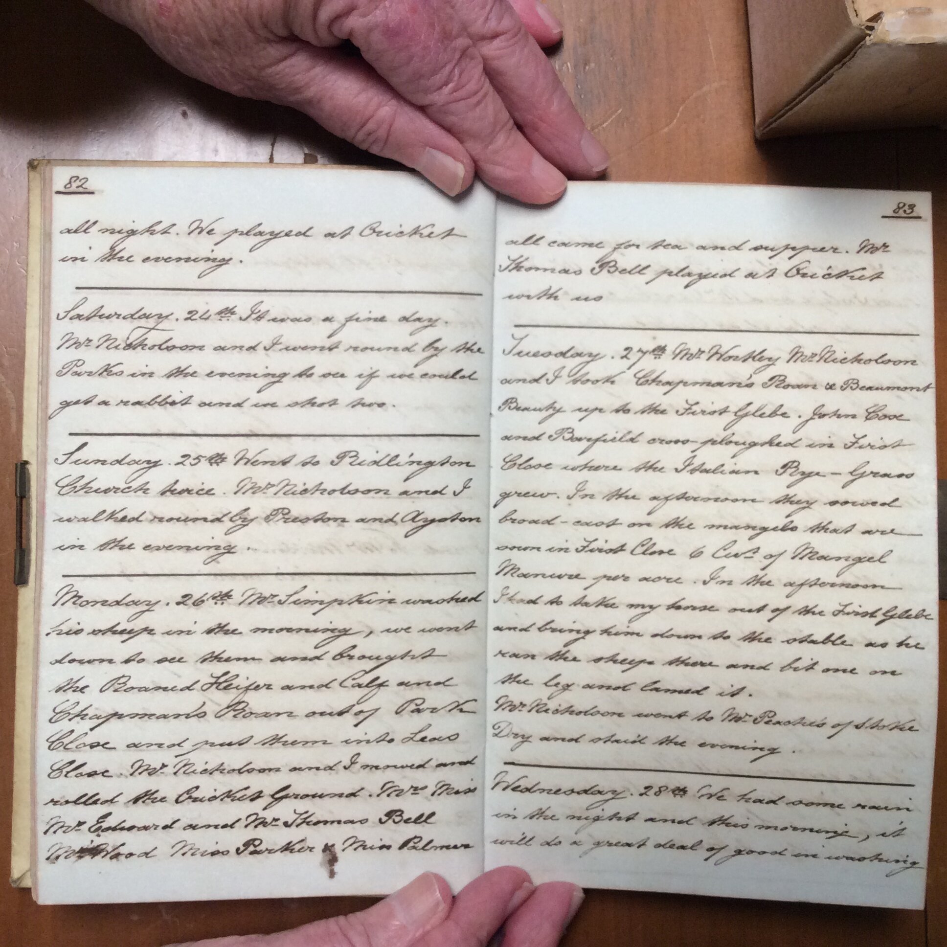 Original CS Clarke diary page