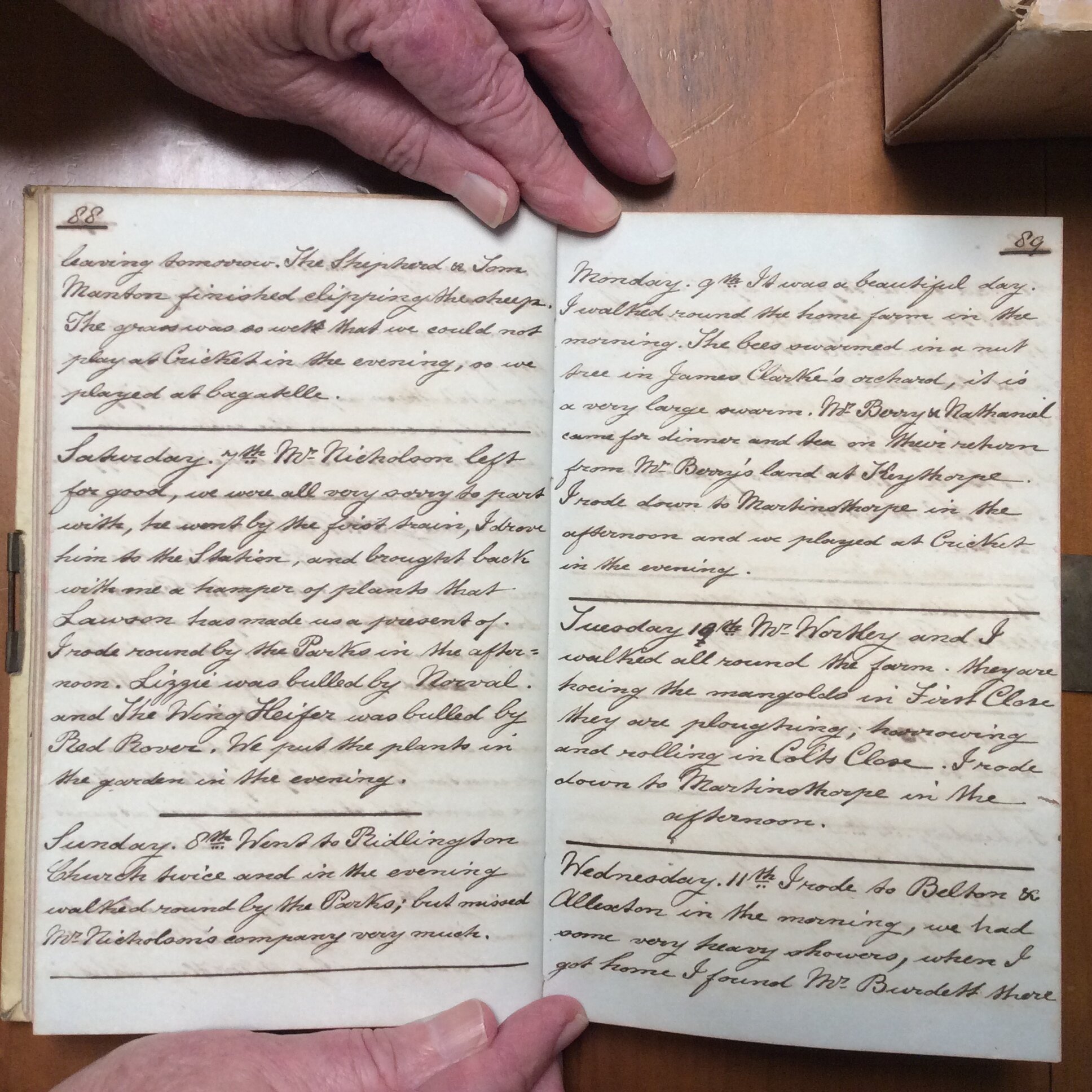 Original CS Clarke diary page