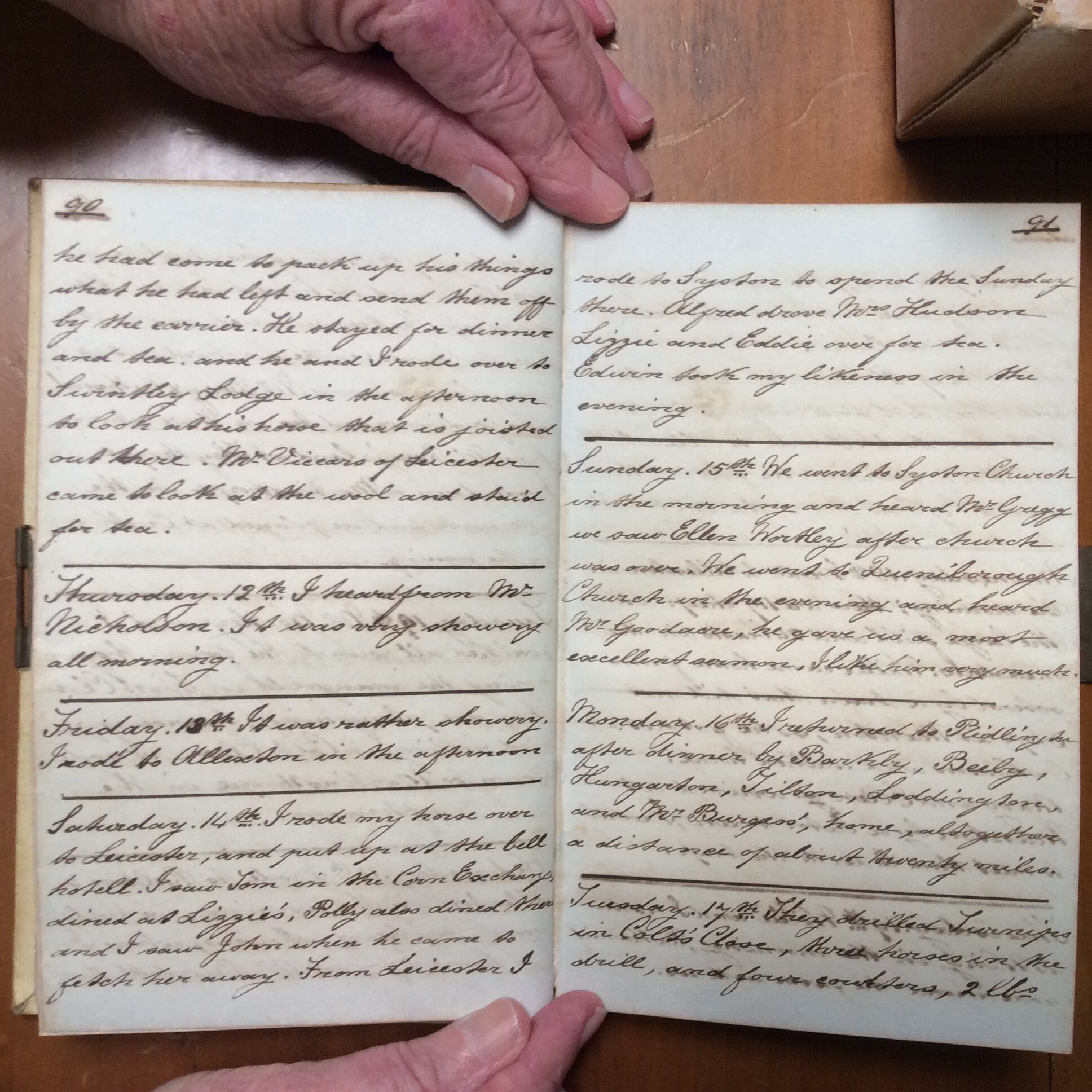 Original CS Clarke diary page