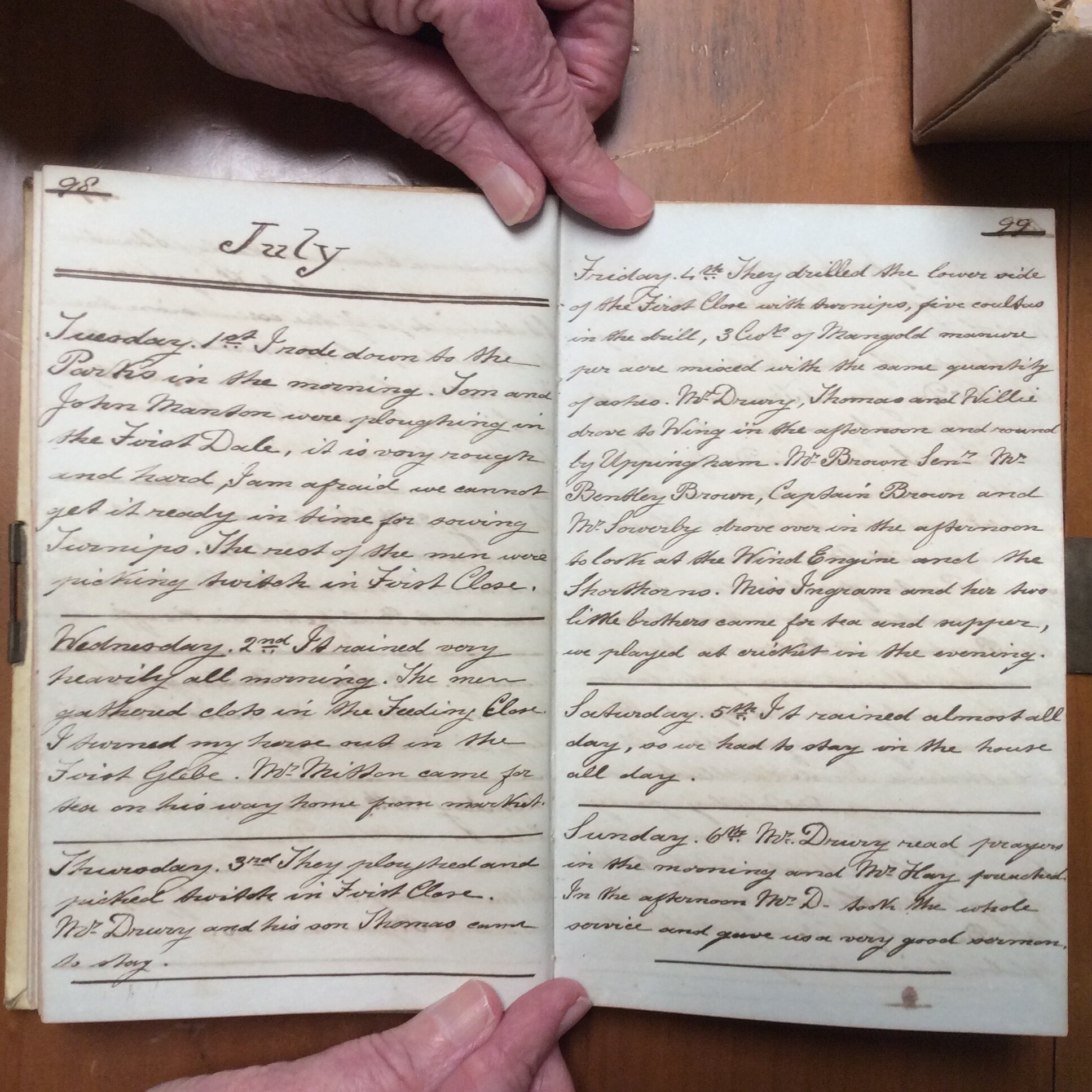 Original CS Clarke diary page