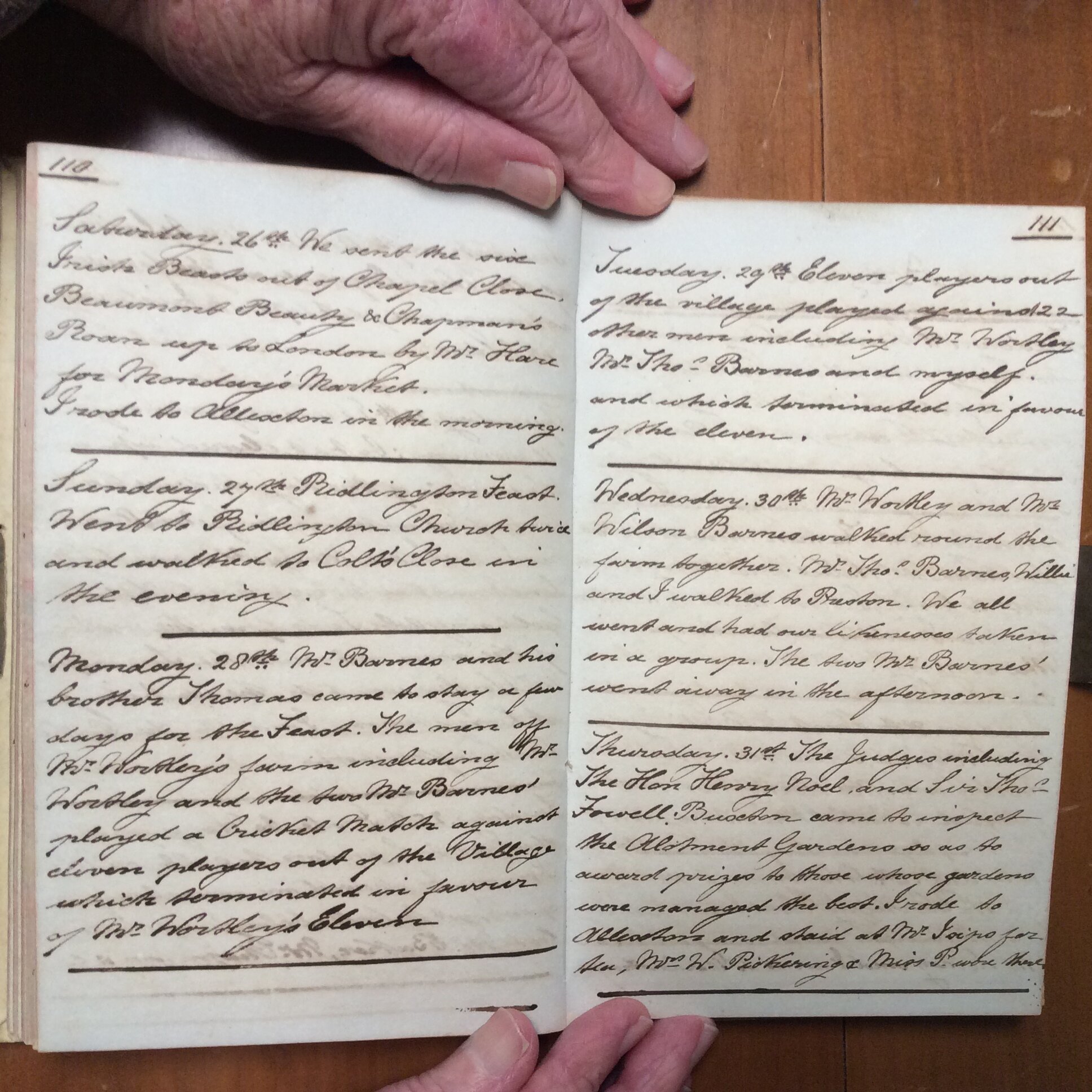 Original CS Clarke diary page