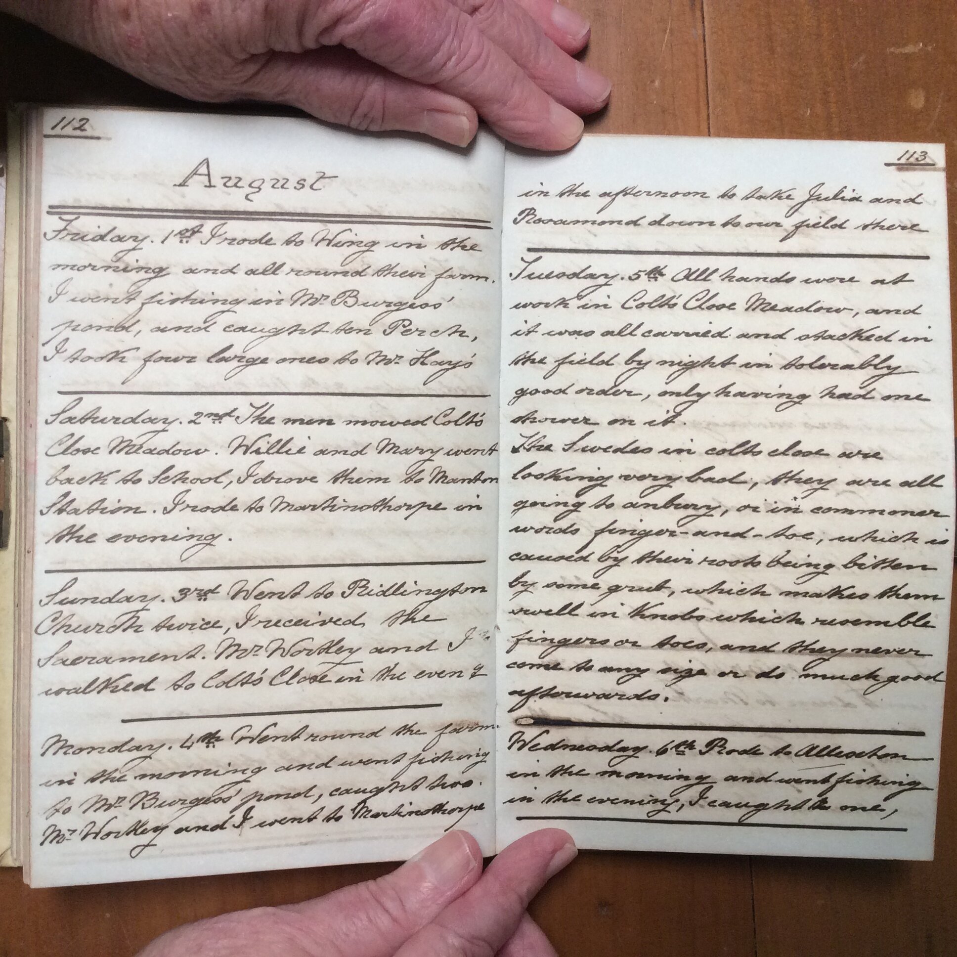 Original CS Clarke diary page