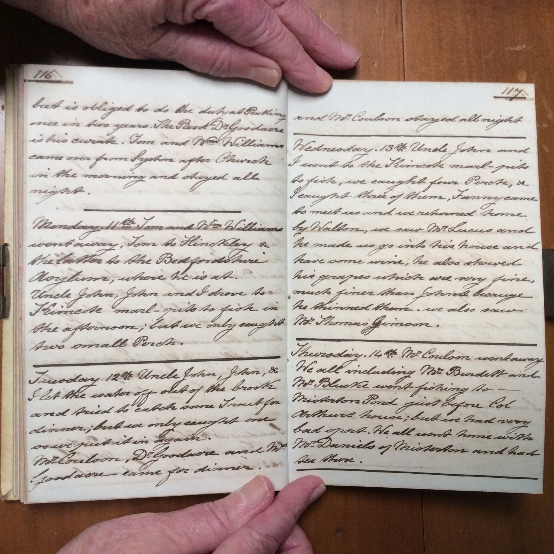 Original CS Clarke diary page