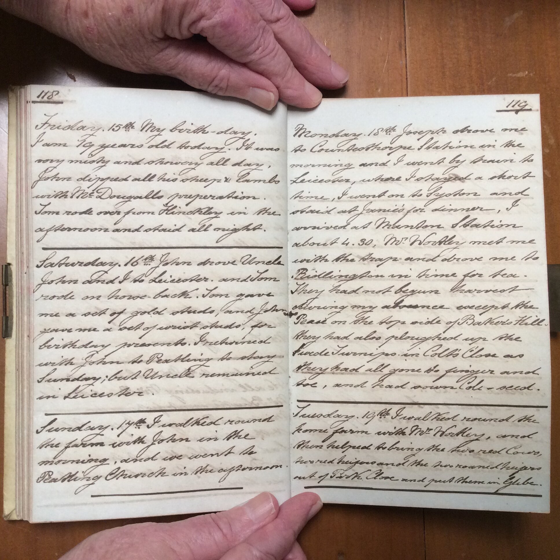 Original CS Clarke diary page
