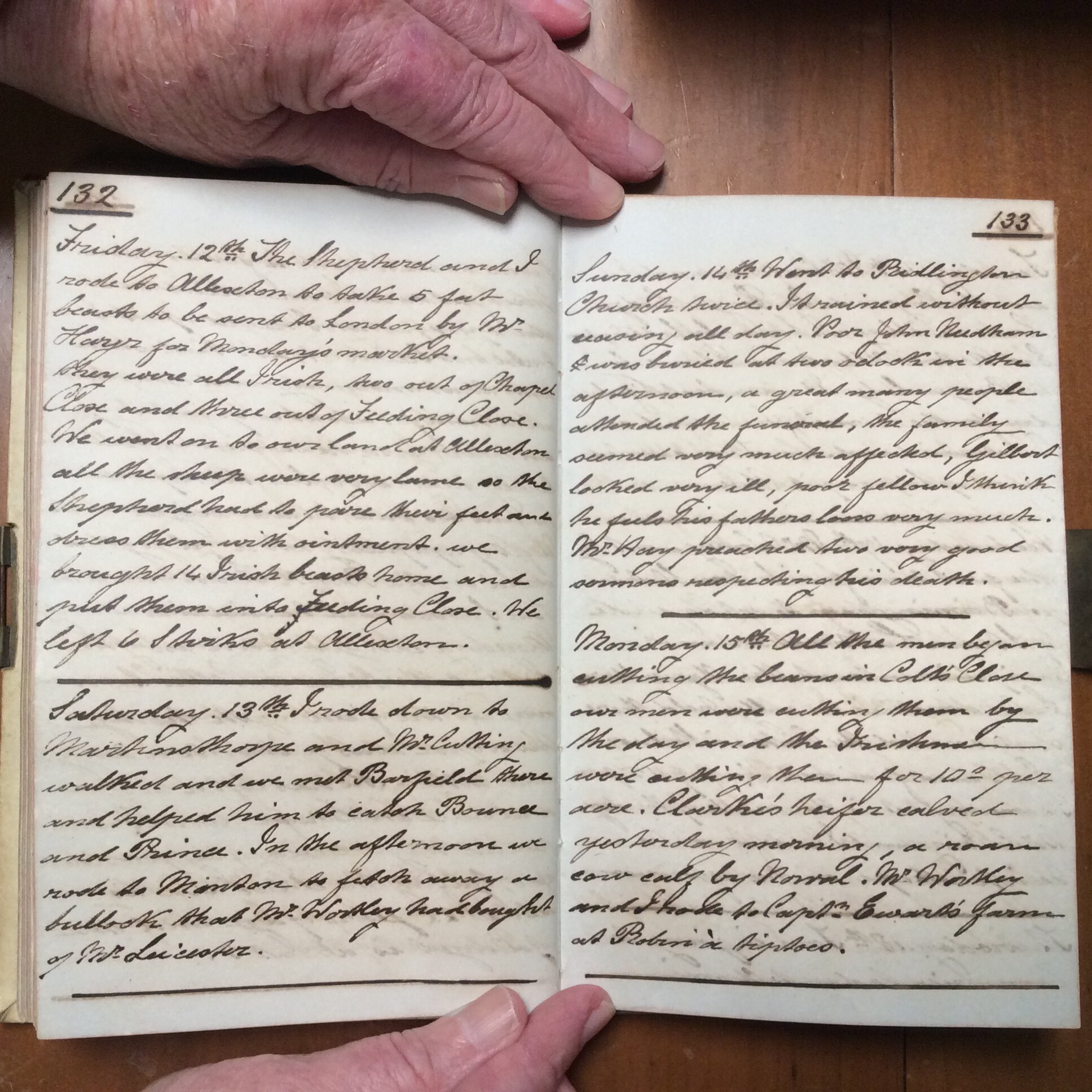 Original CS Clarke diary page