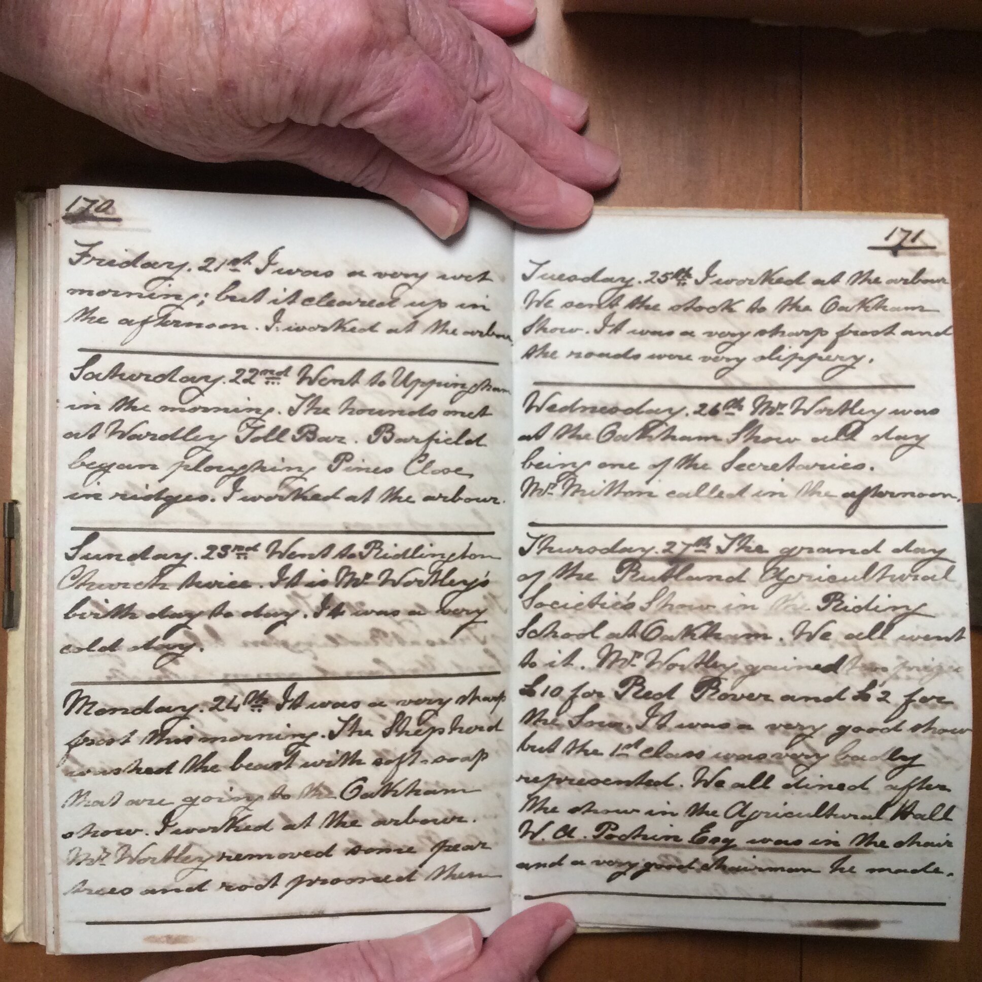 Original CS Clarke diary page