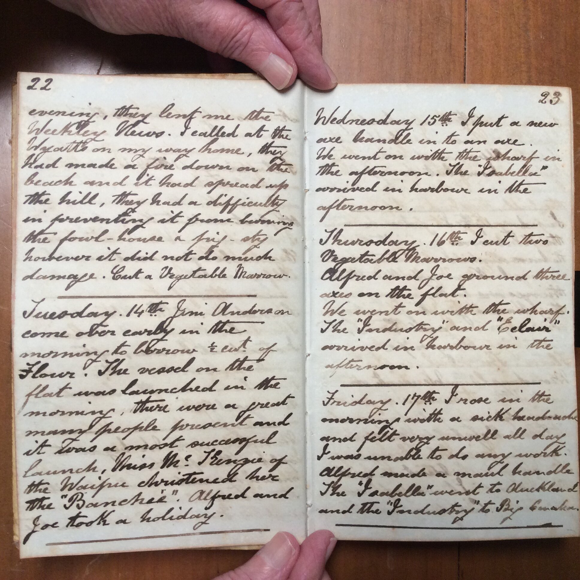 Original CS Clarke diary page