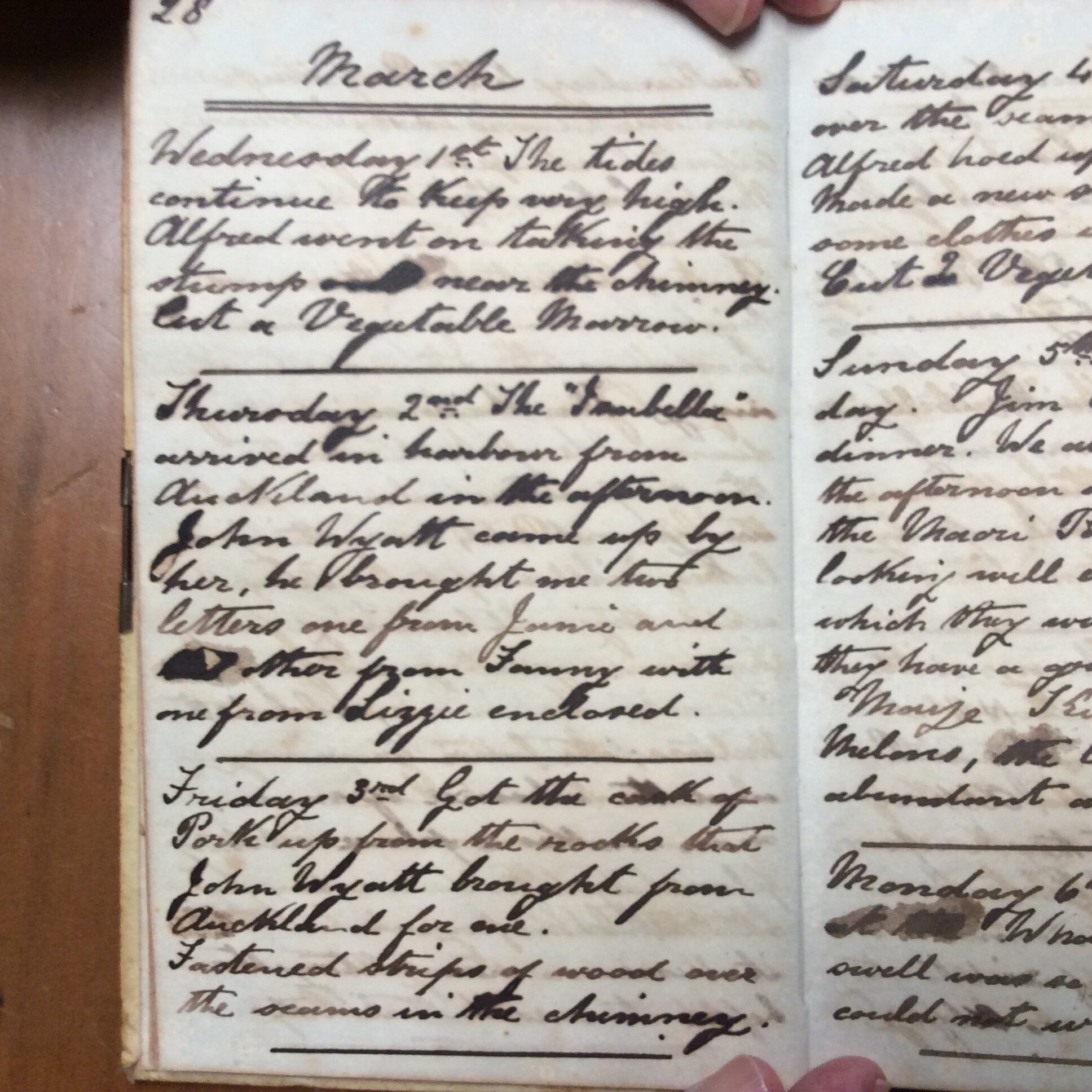 Original CS Clarke diary page