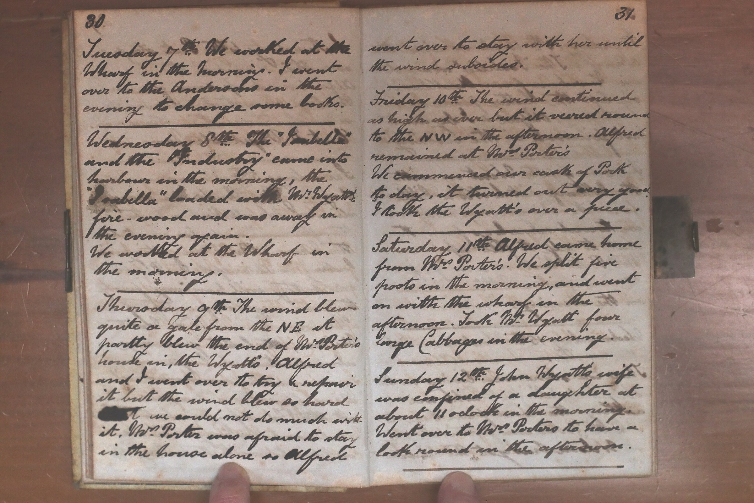Original CS Clarke diary page