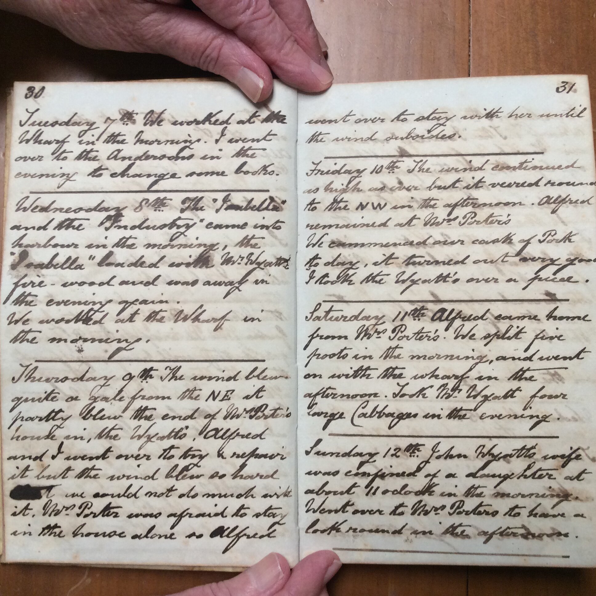 Original CS Clarke diary page