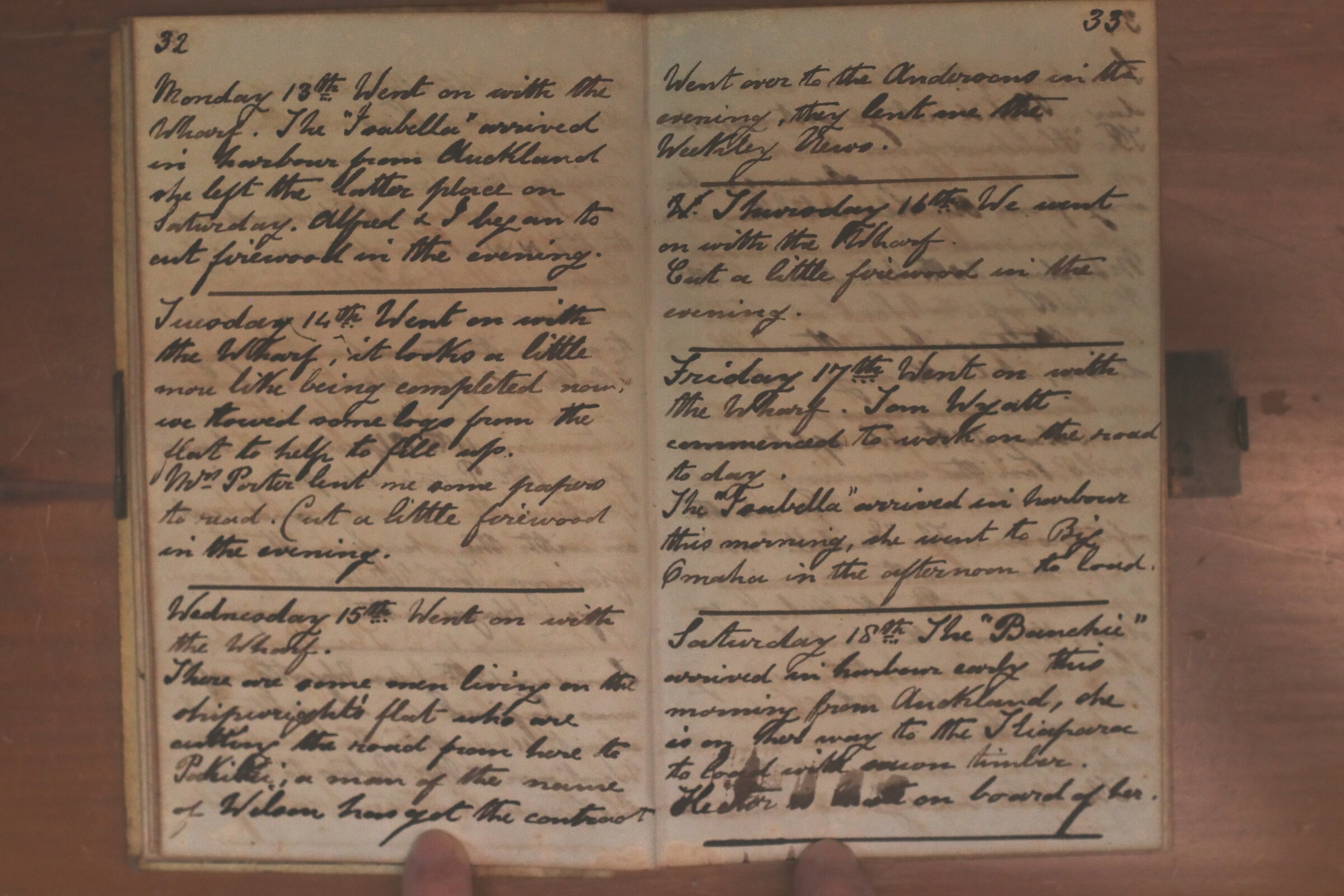 Original CS Clarke diary page
