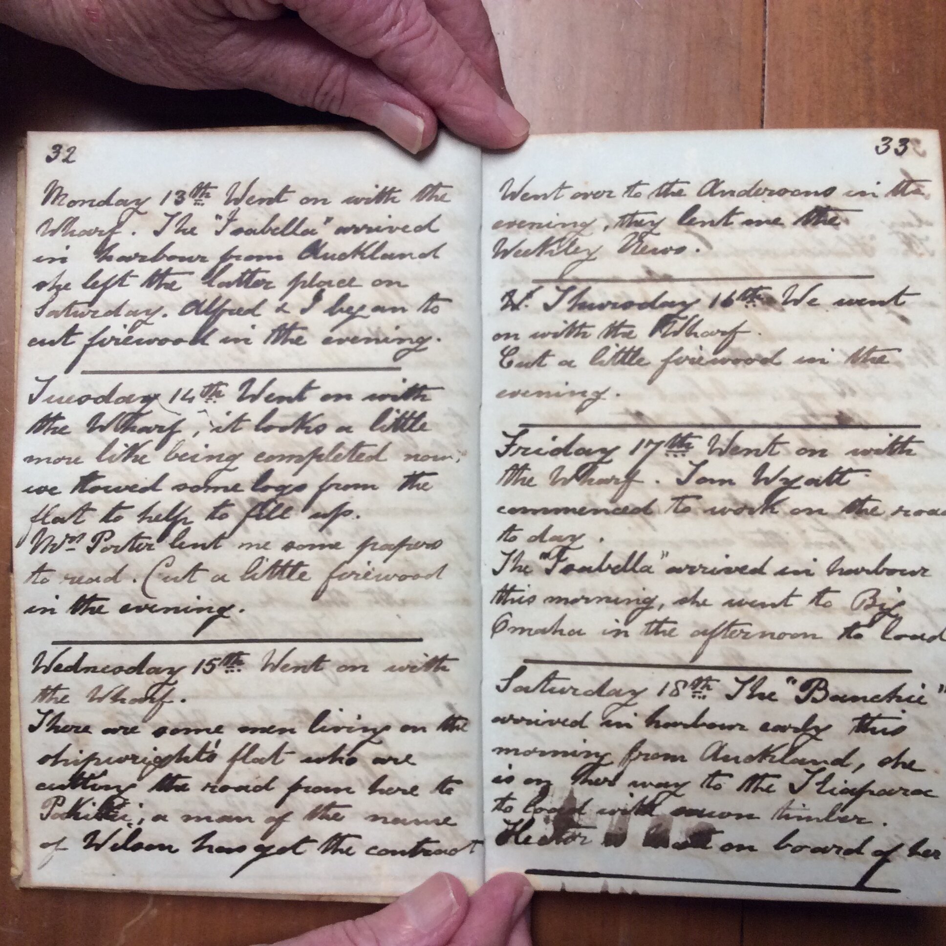Original CS Clarke diary page