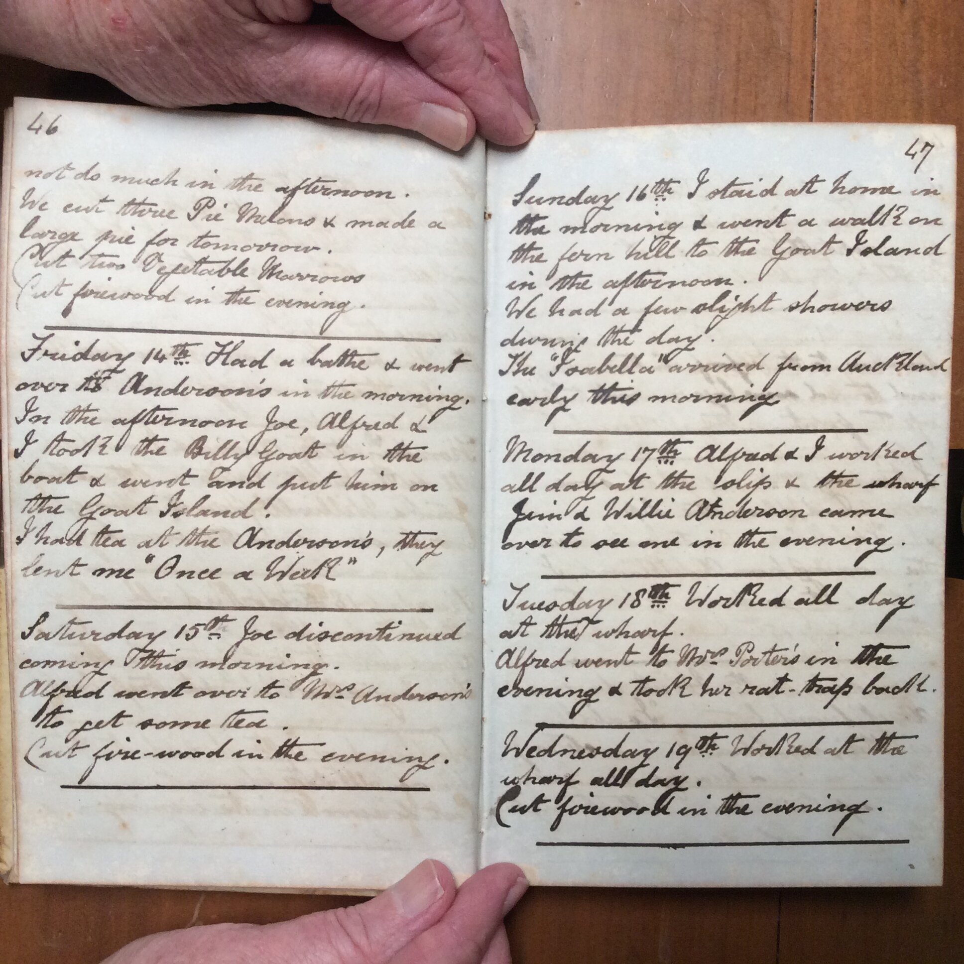Original CS Clarke diary page