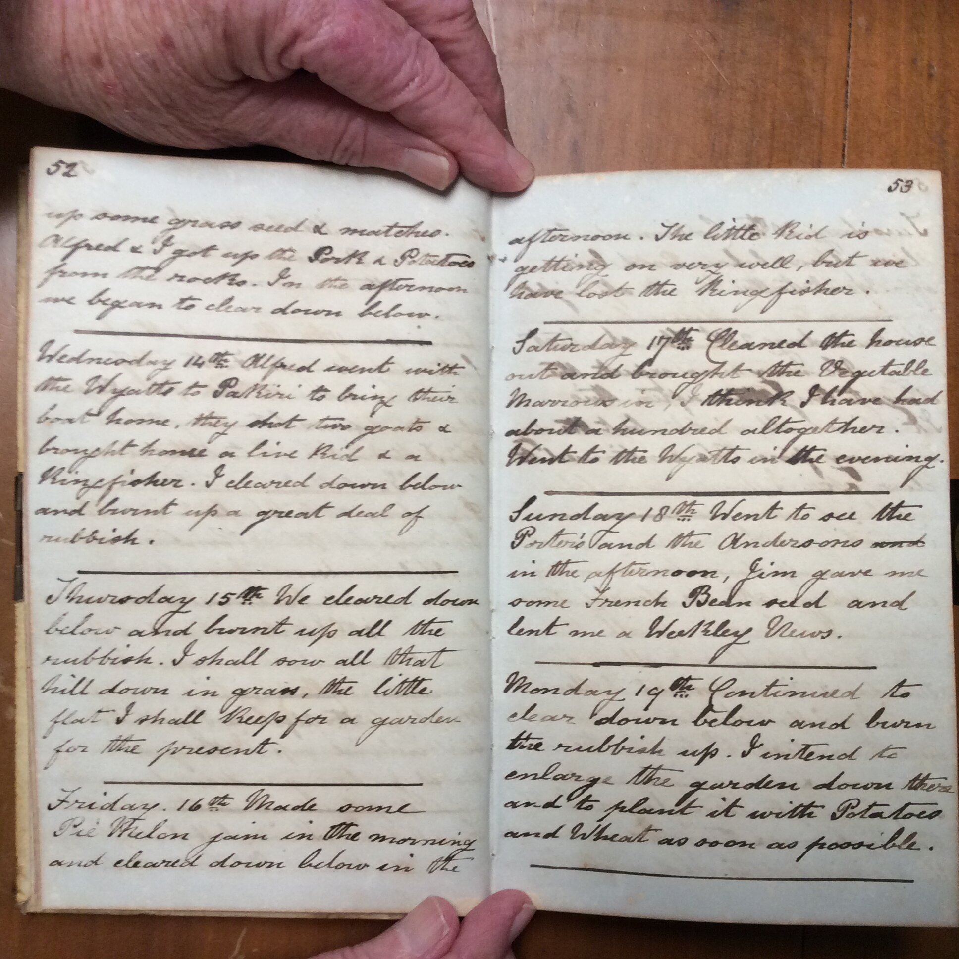Original CS Clarke diary page