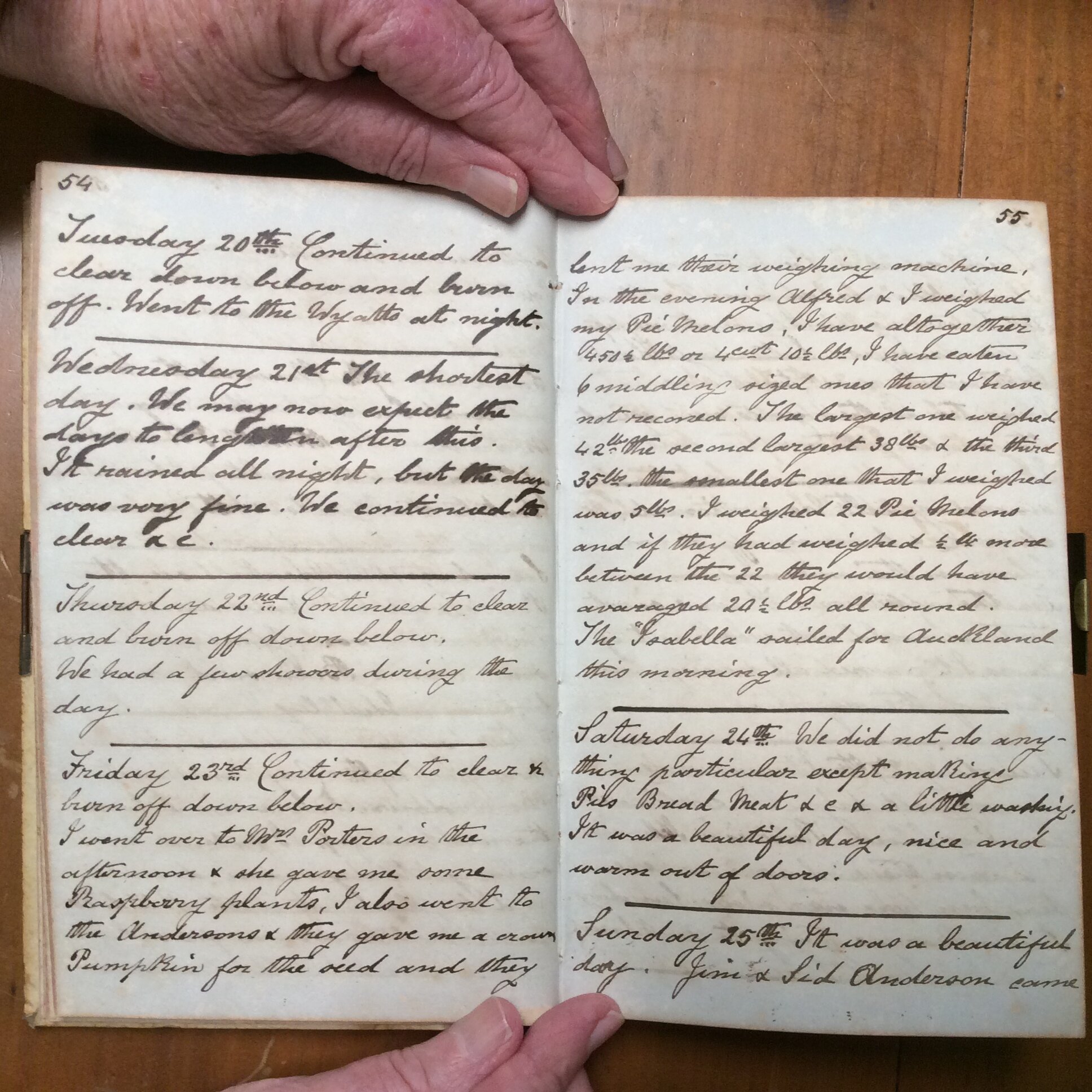 Original CS Clarke diary page