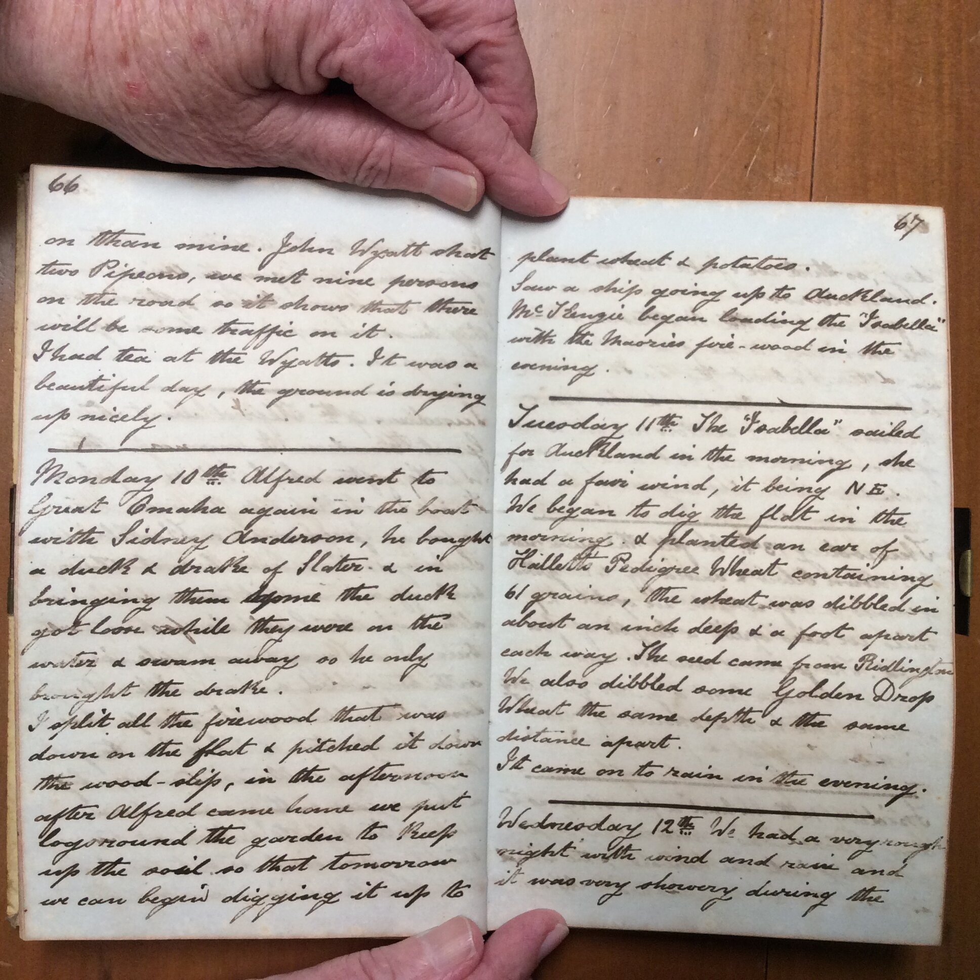 Original CS Clarke diary page