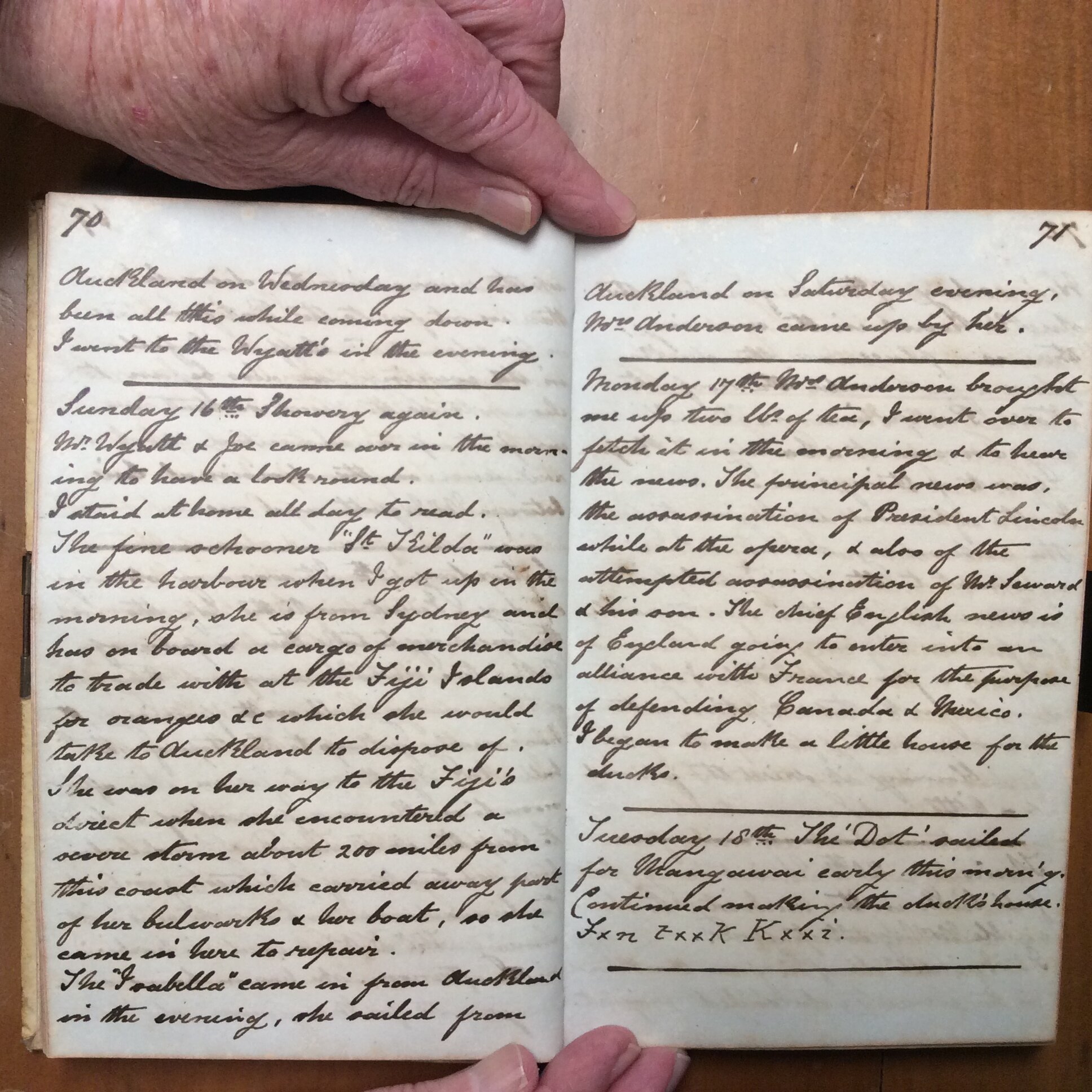 Original CS Clarke diary page