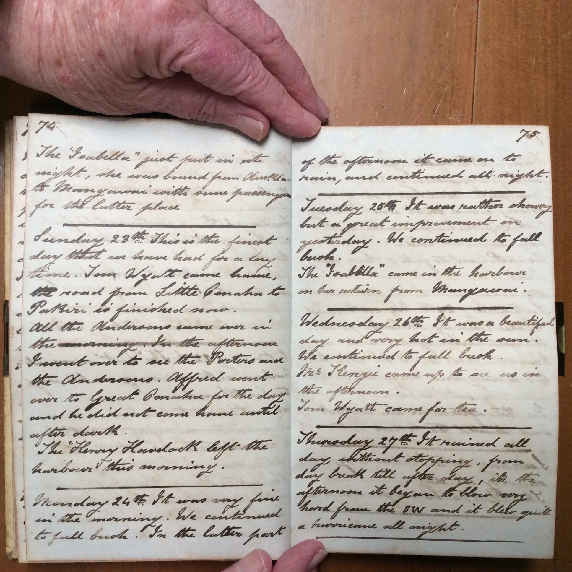 Original CS Clarke diary page