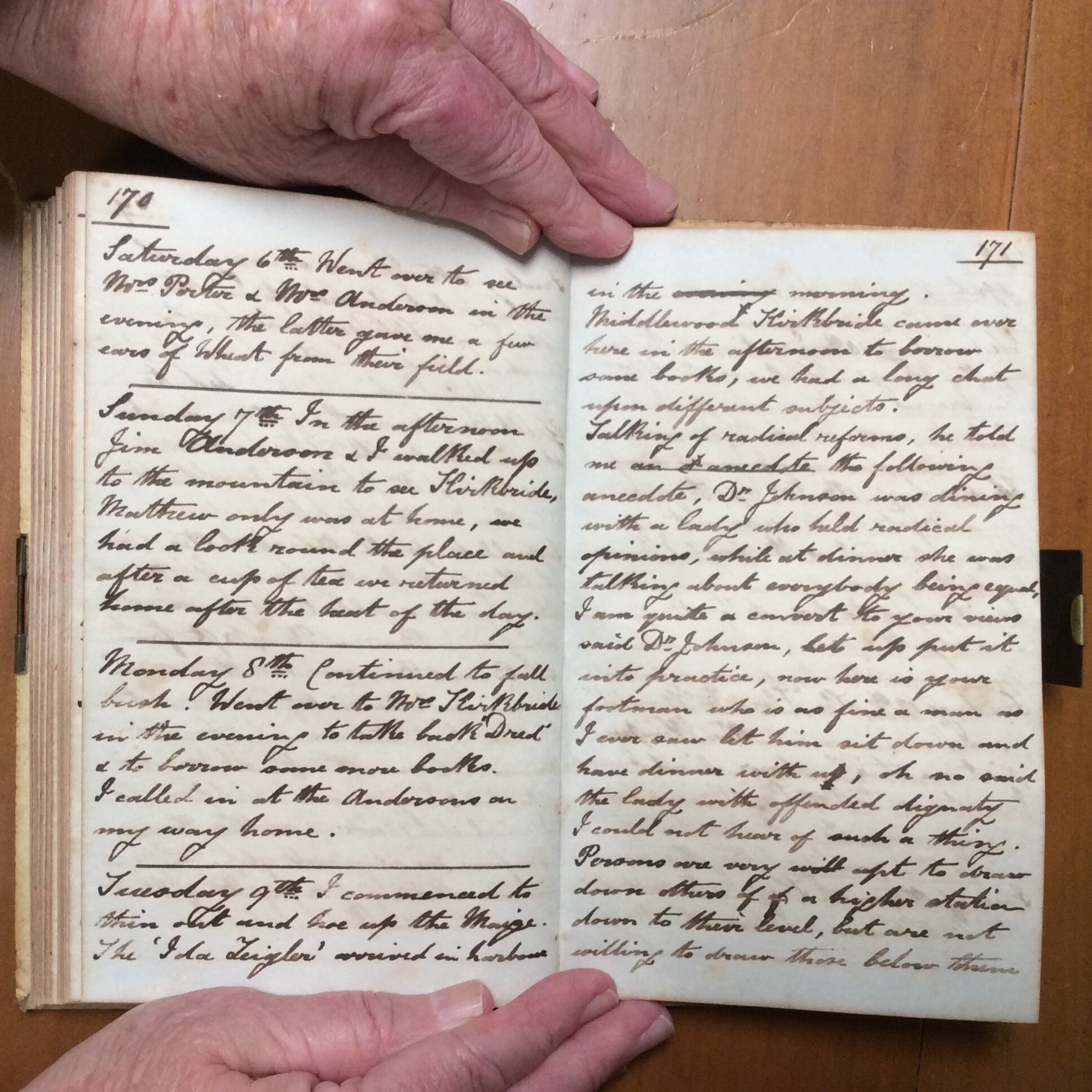 Original CS Clarke diary page