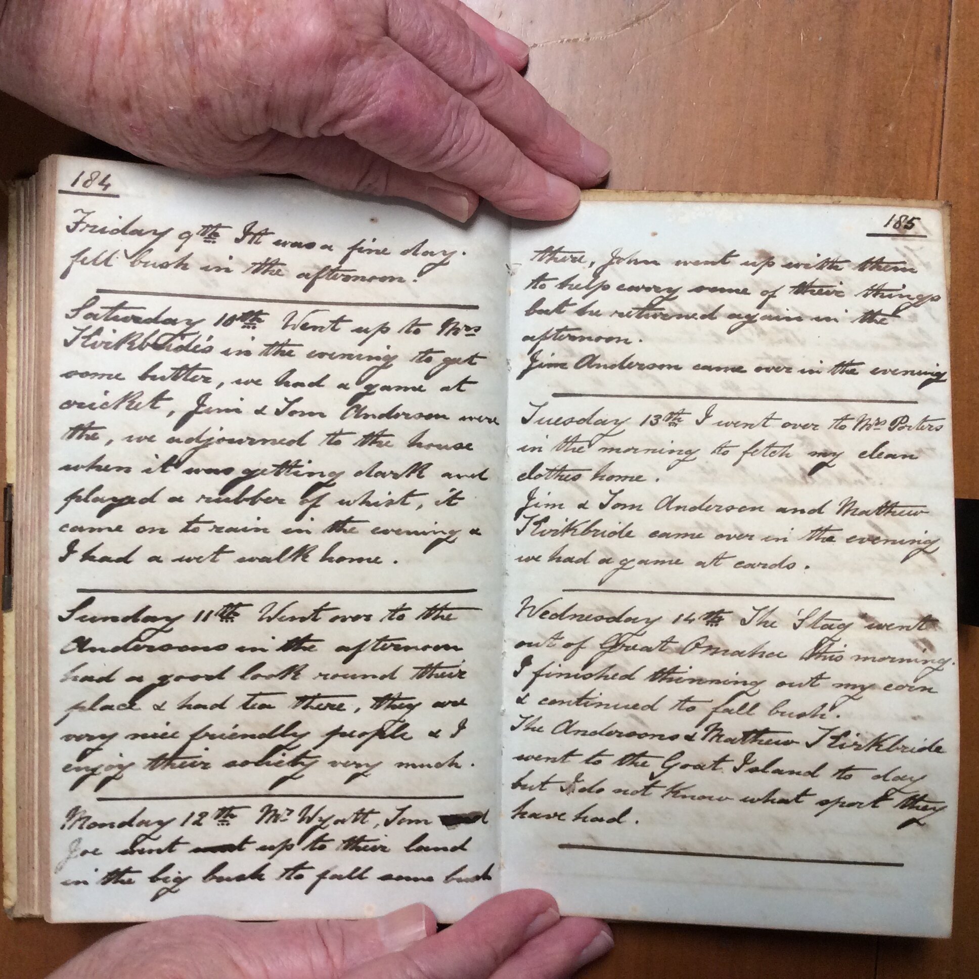 Original CS Clarke diary page