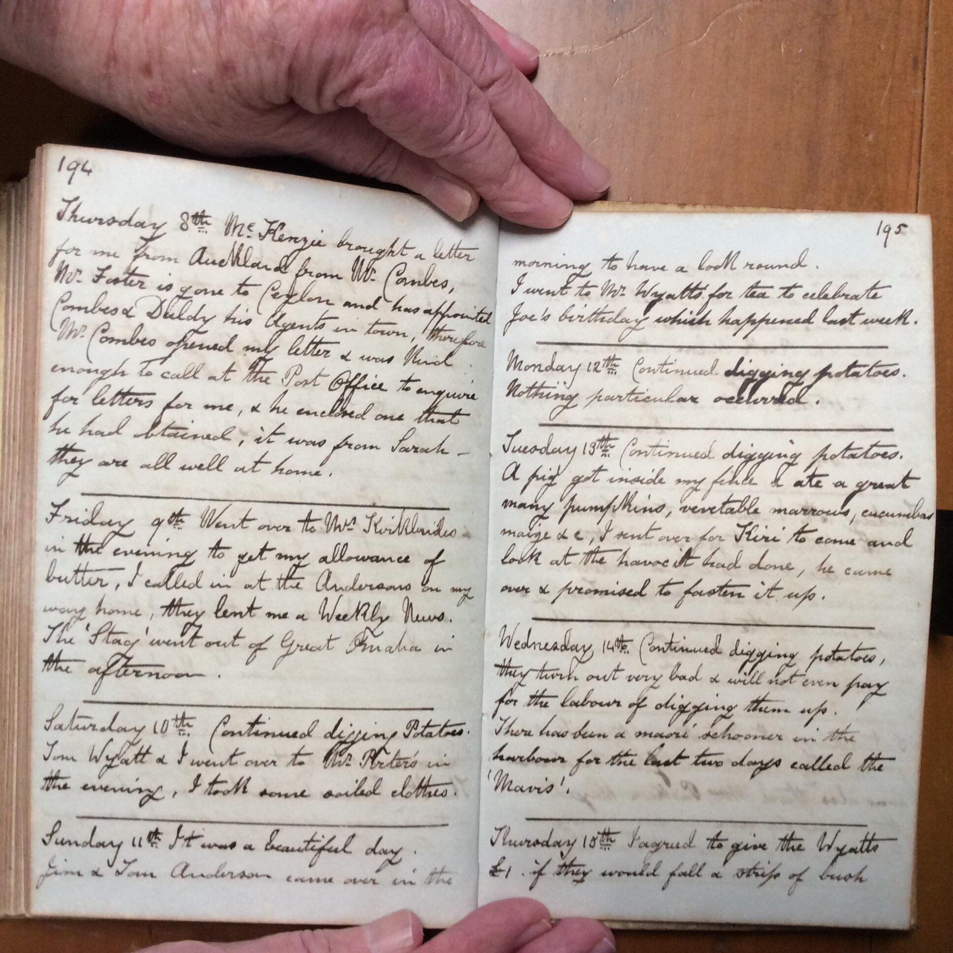 Original CS Clarke diary page