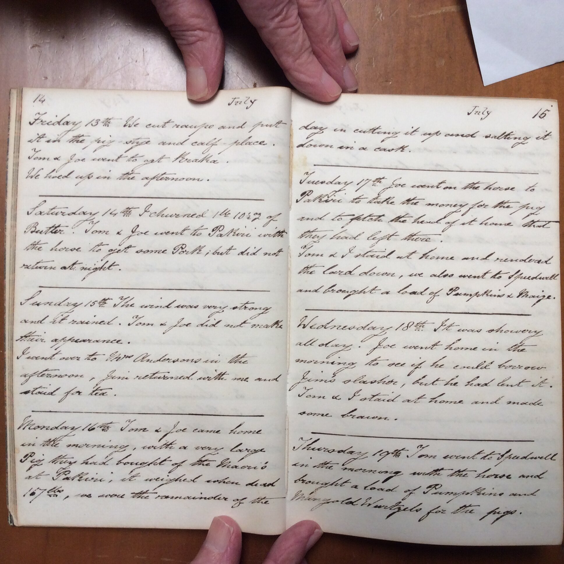 Original CS Clarke diary page