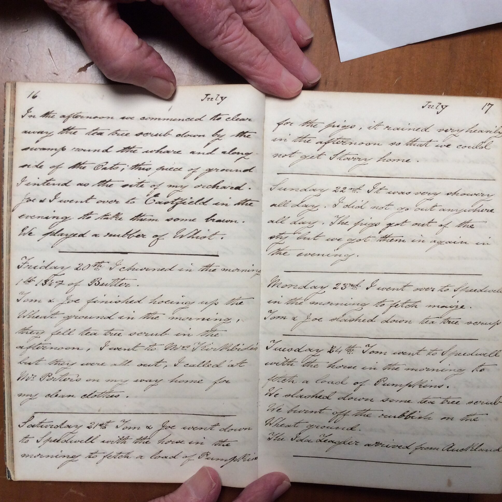 Original CS Clarke diary page