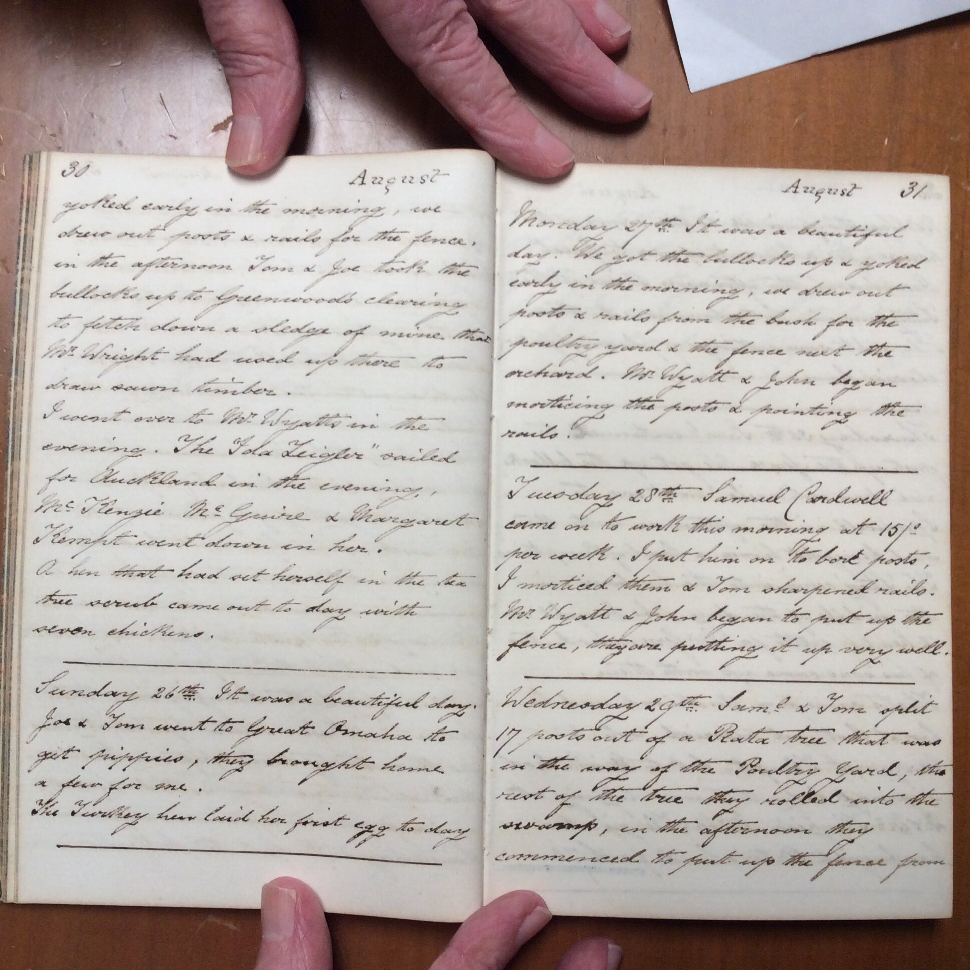 Original CS Clarke diary page