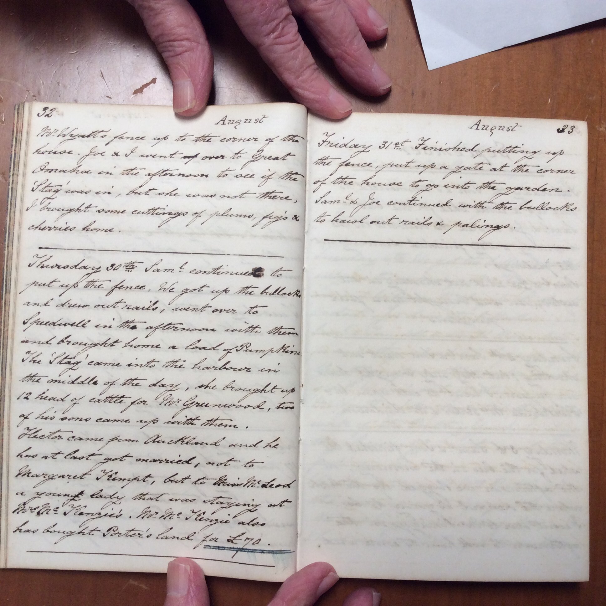 Original CS Clarke diary page