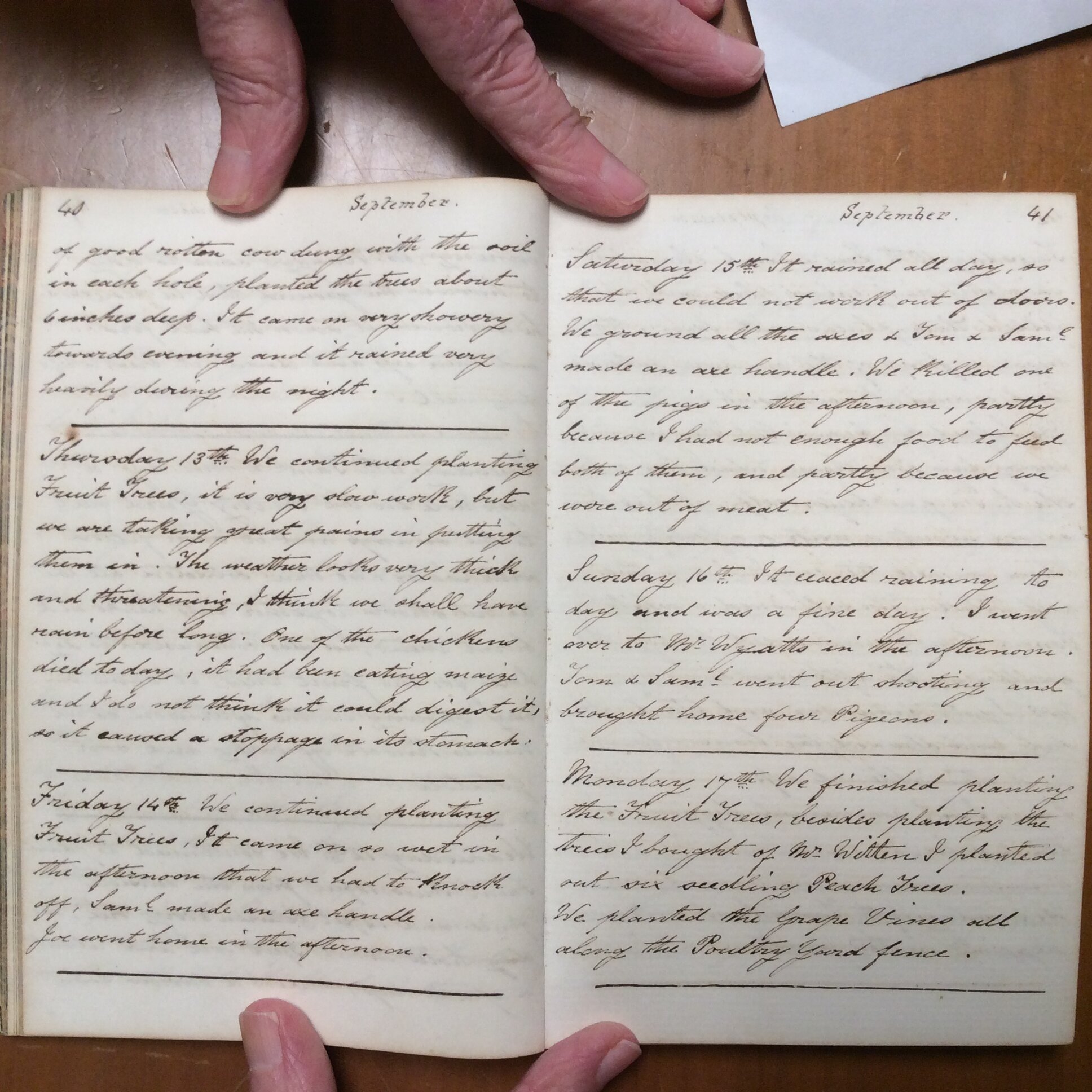 Original CS Clarke diary page