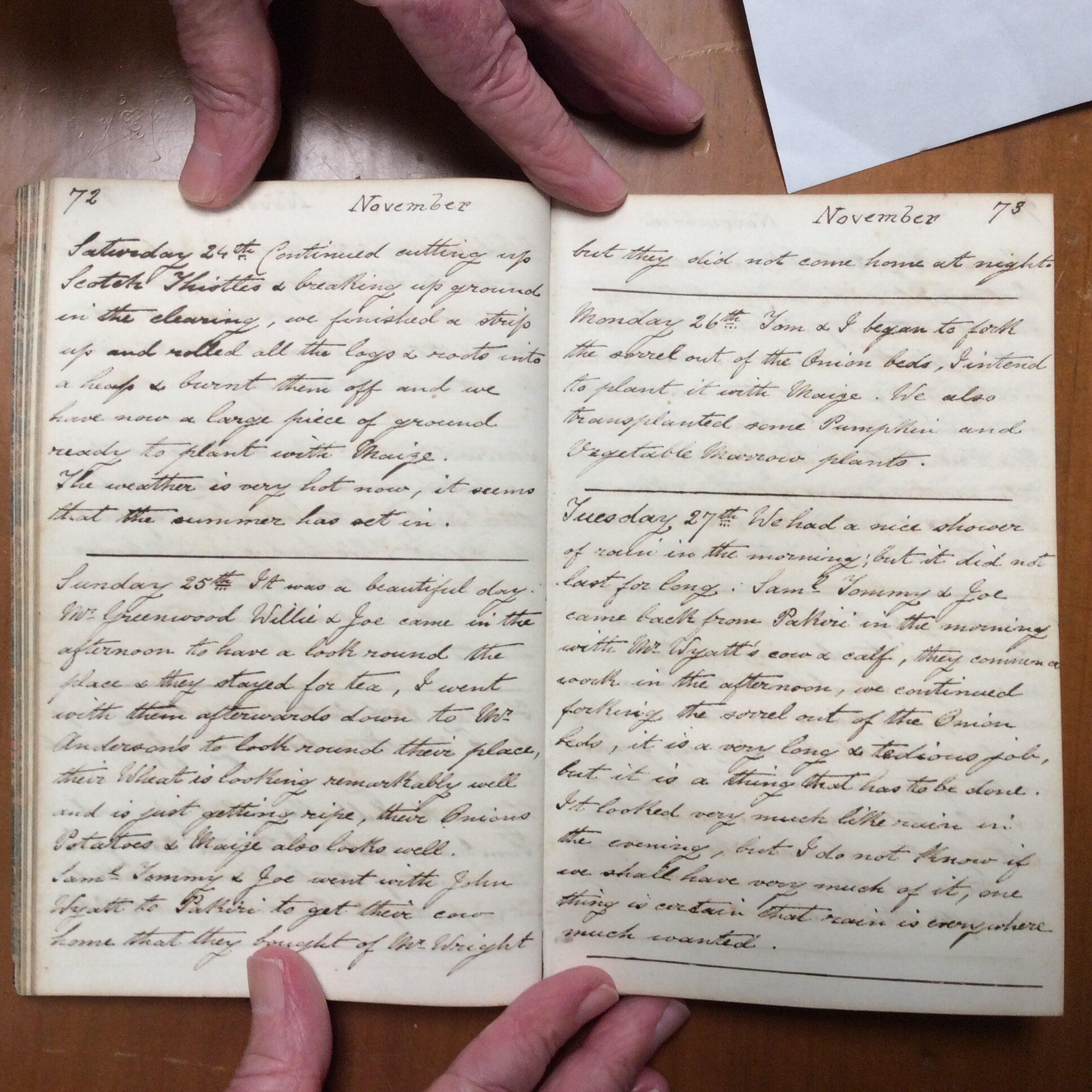 Original CS Clarke diary page